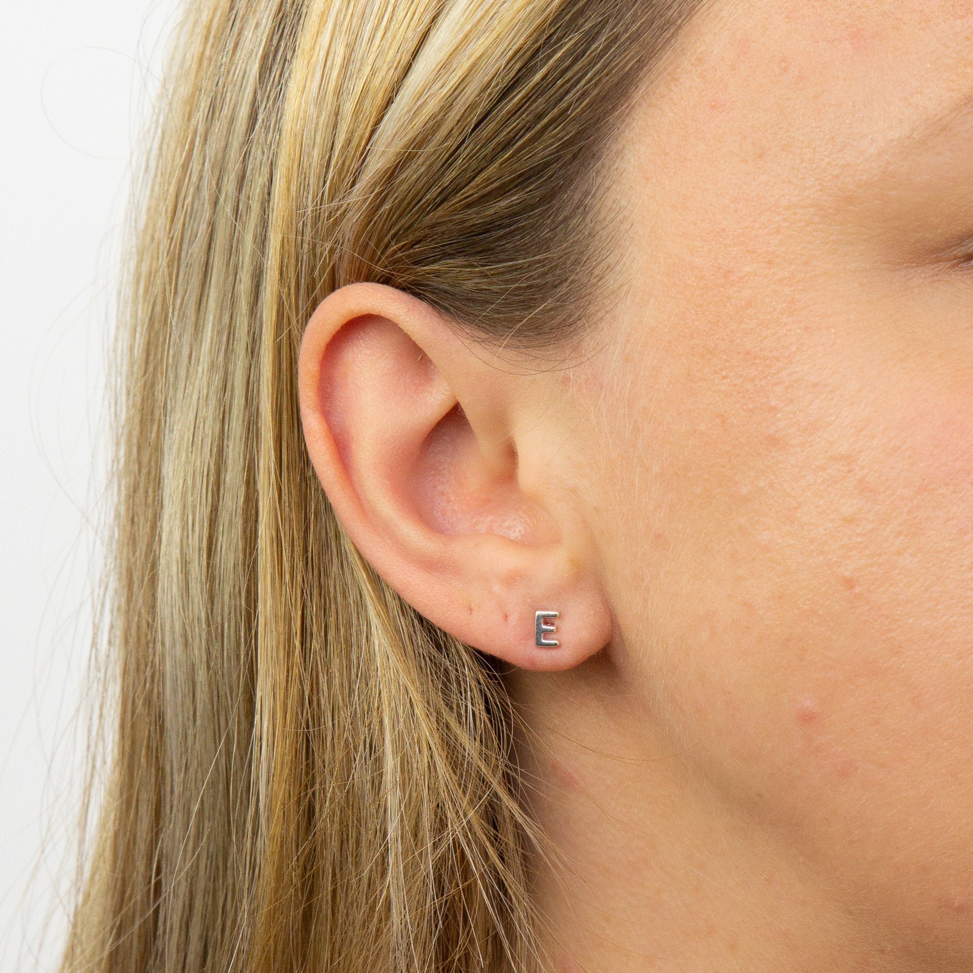 Initial Stud Earrings