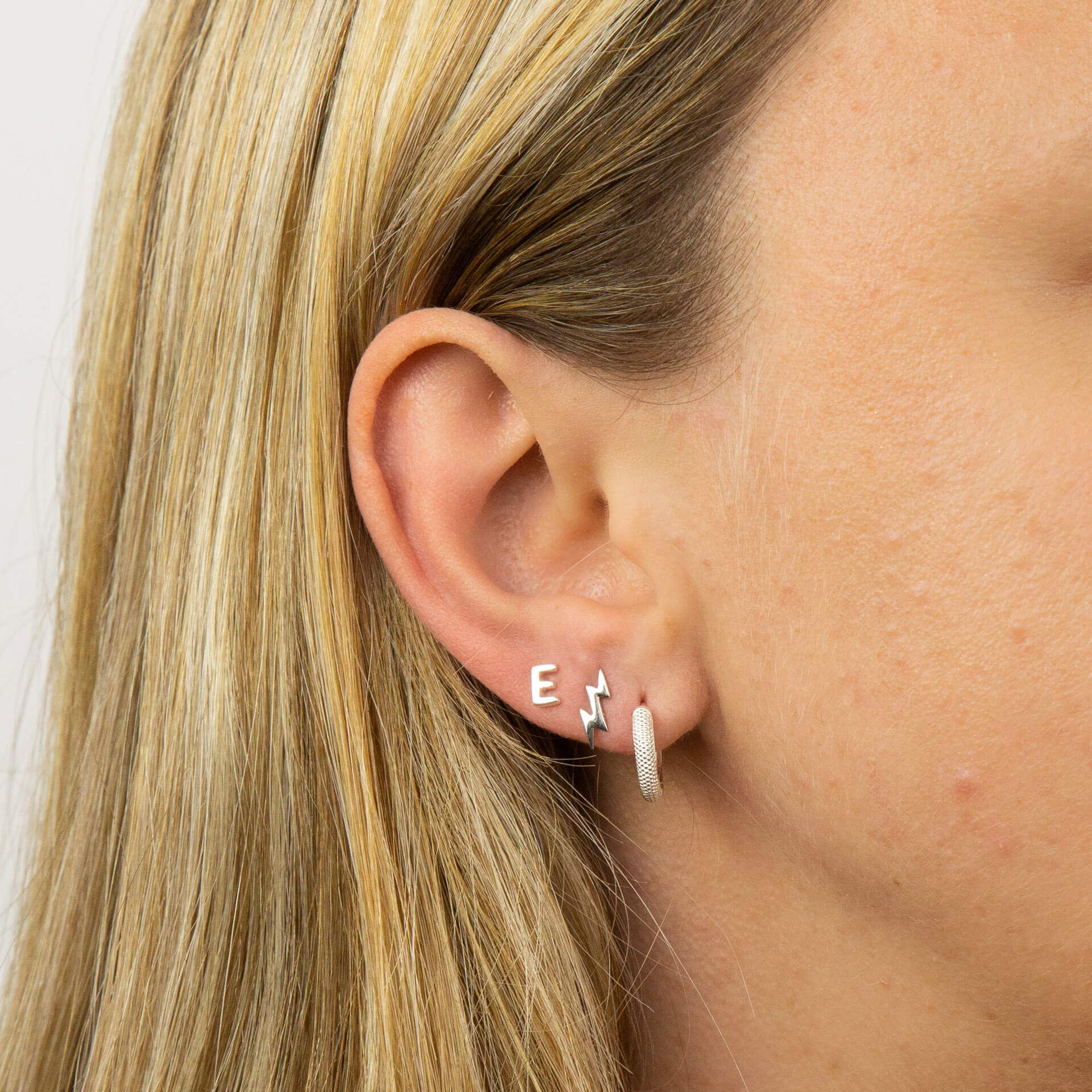 Initial Stud Earrings