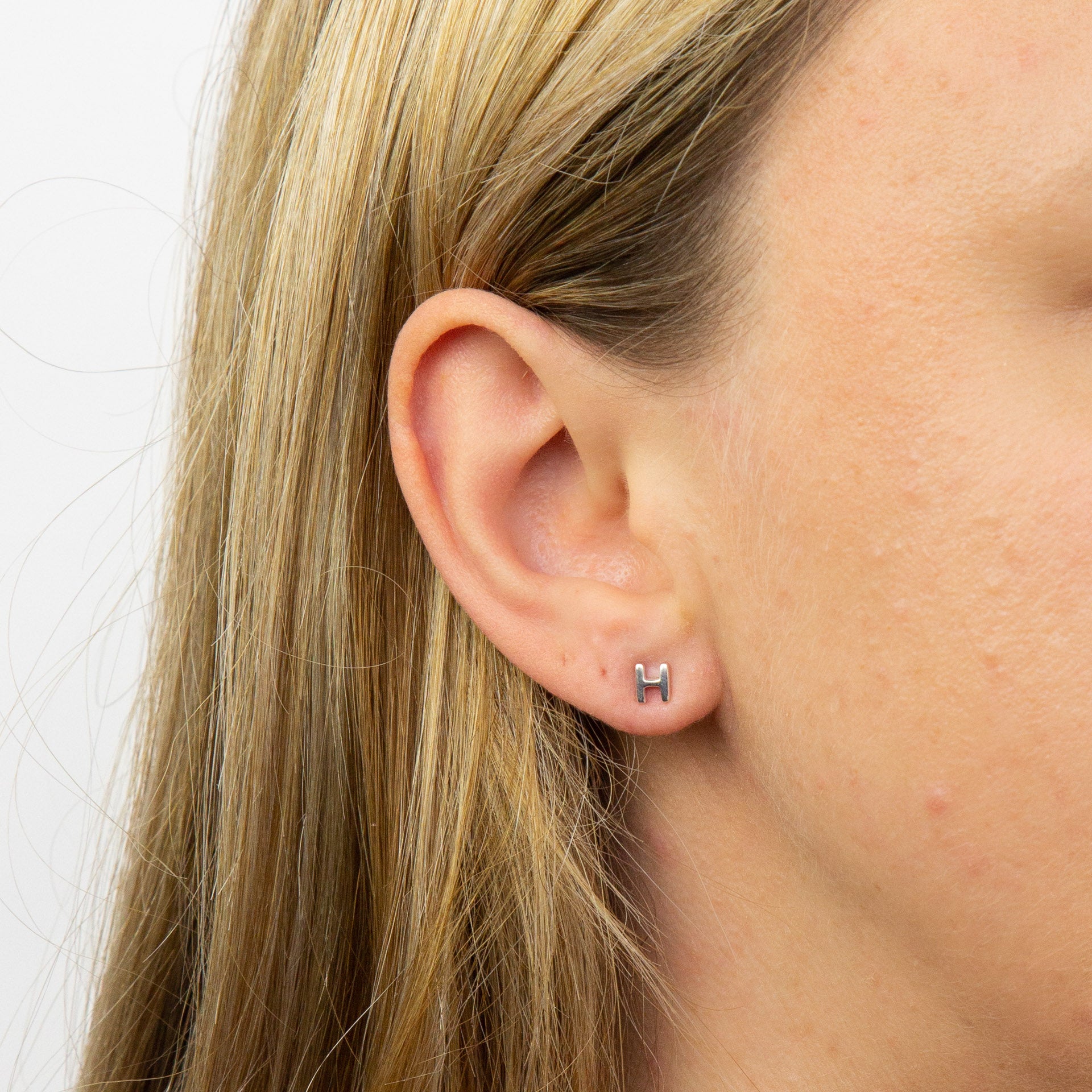 Initial Stud Earrings