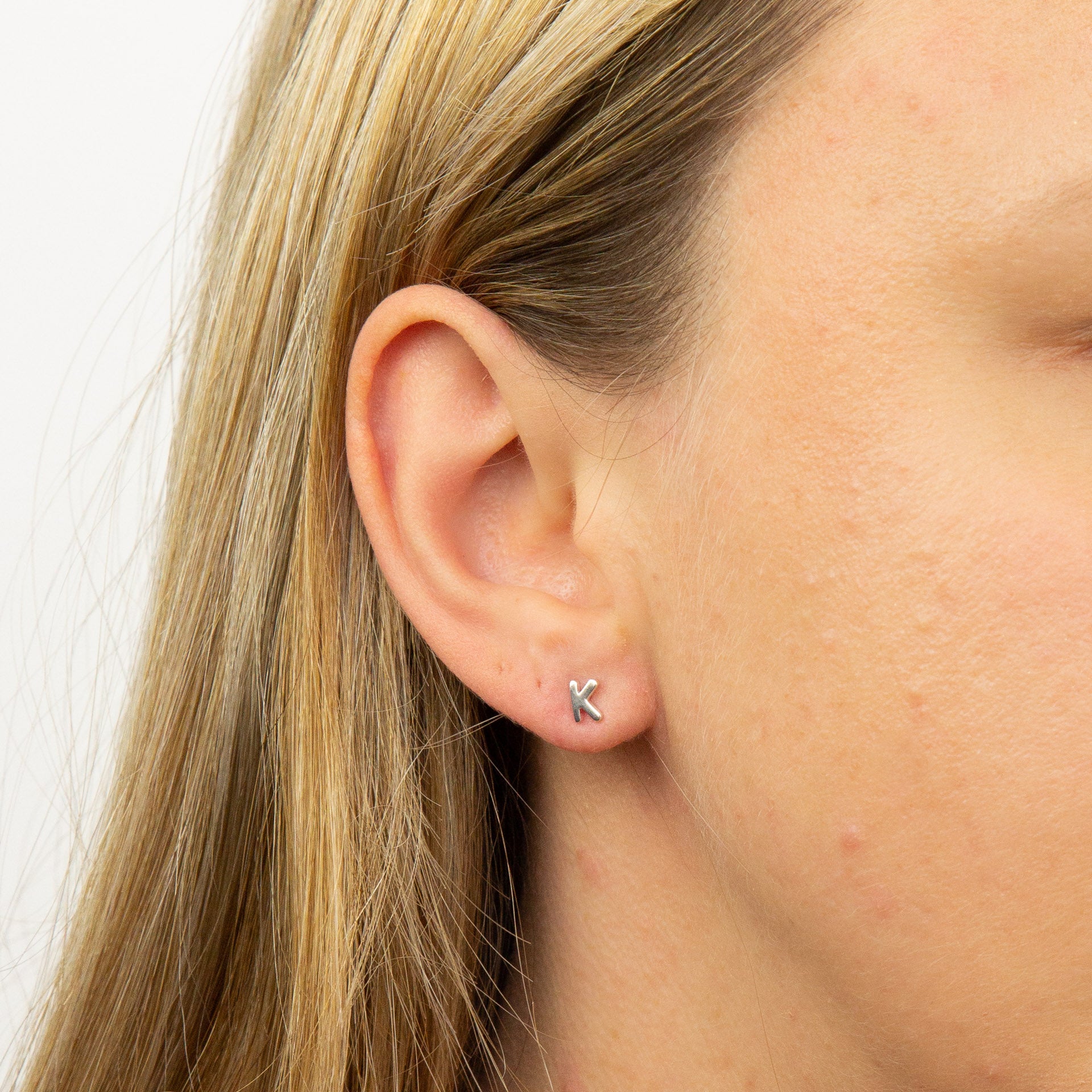 Initial Stud Earrings