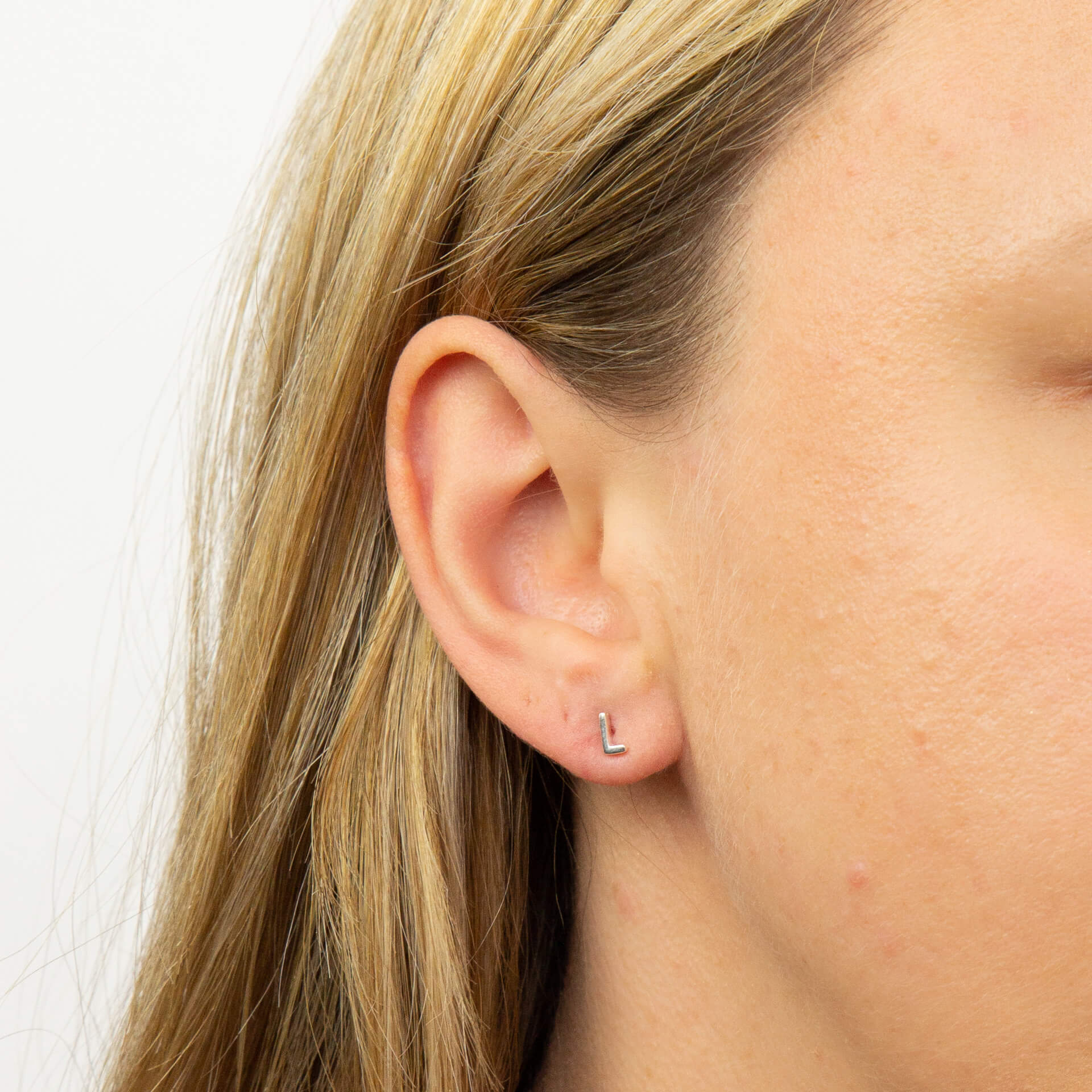 Initial Stud Earrings