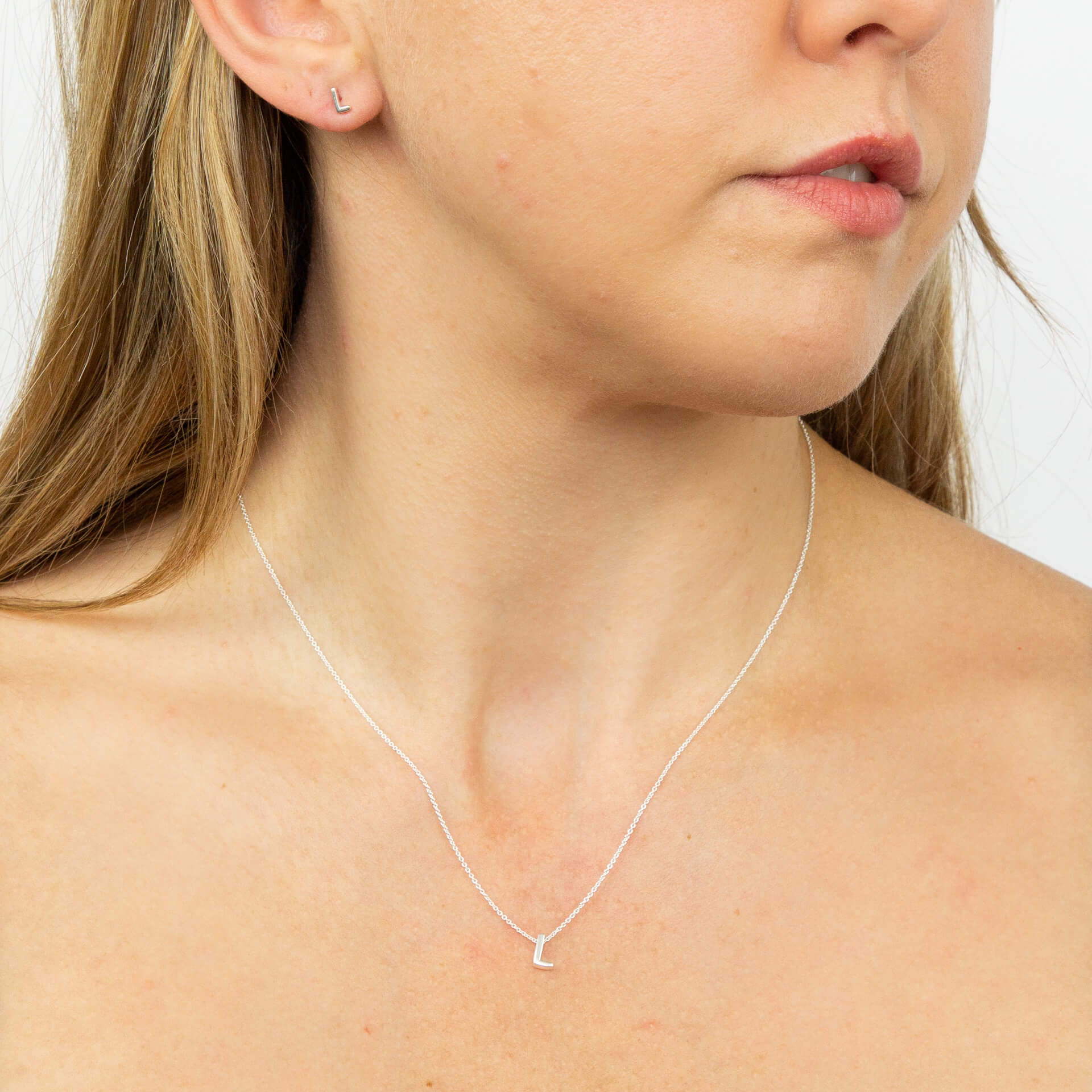 Initial Stud Earrings