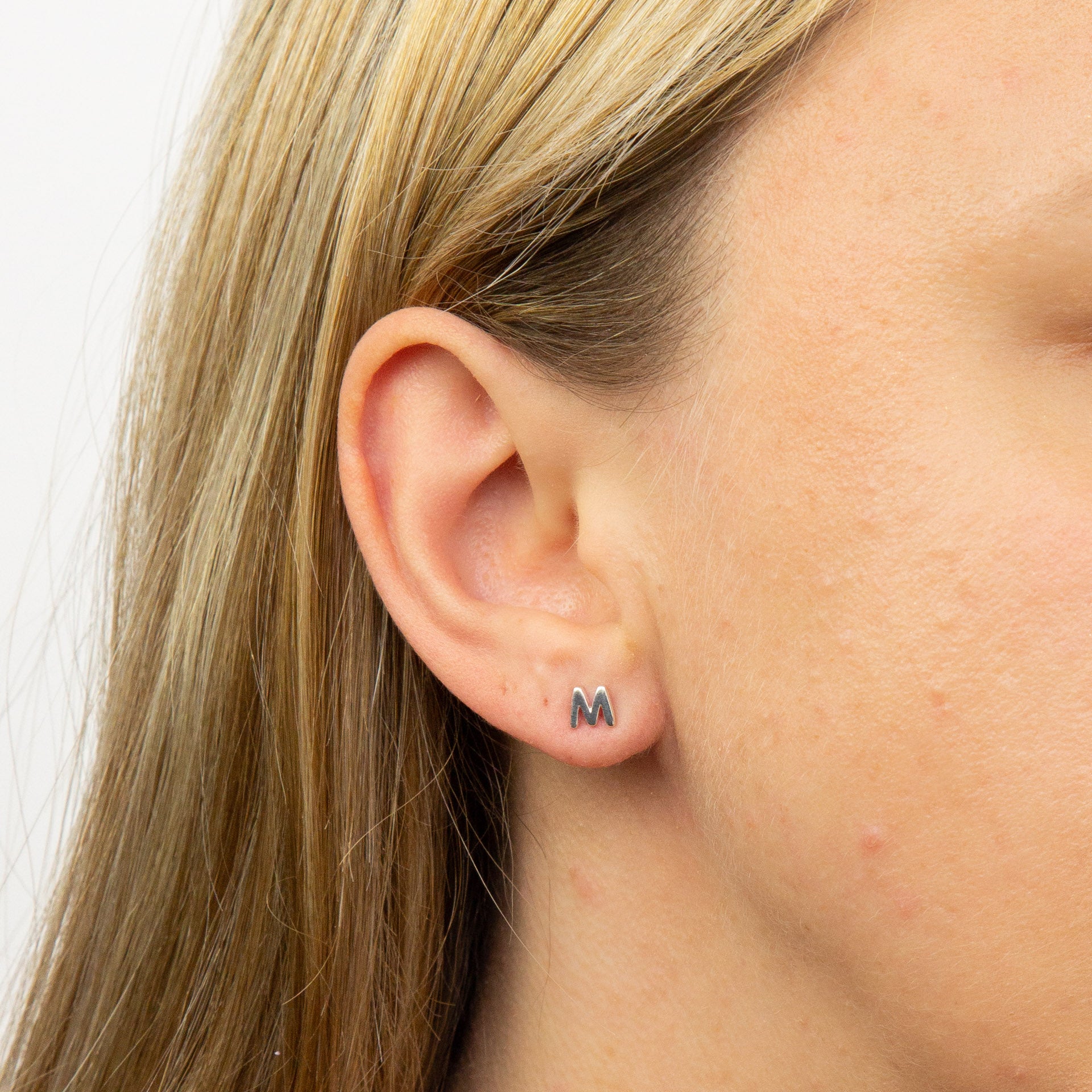 Initial Stud Earrings