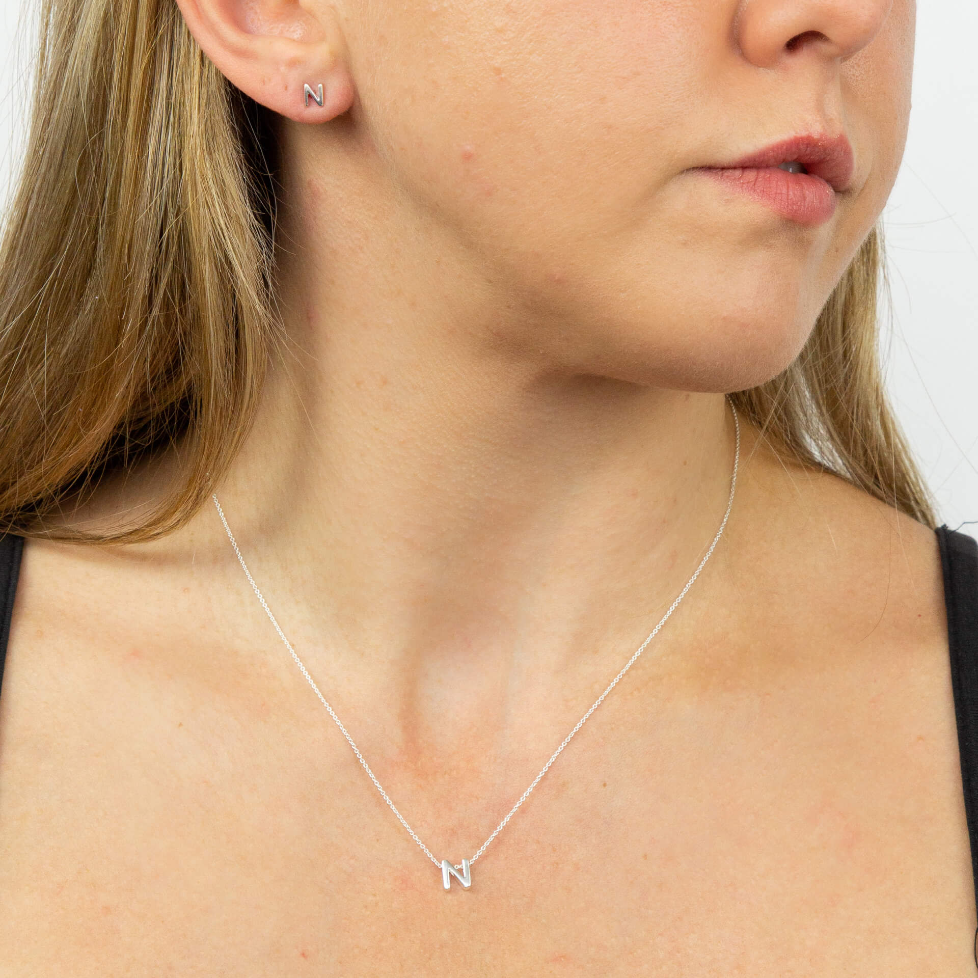 Initial Stud Earrings