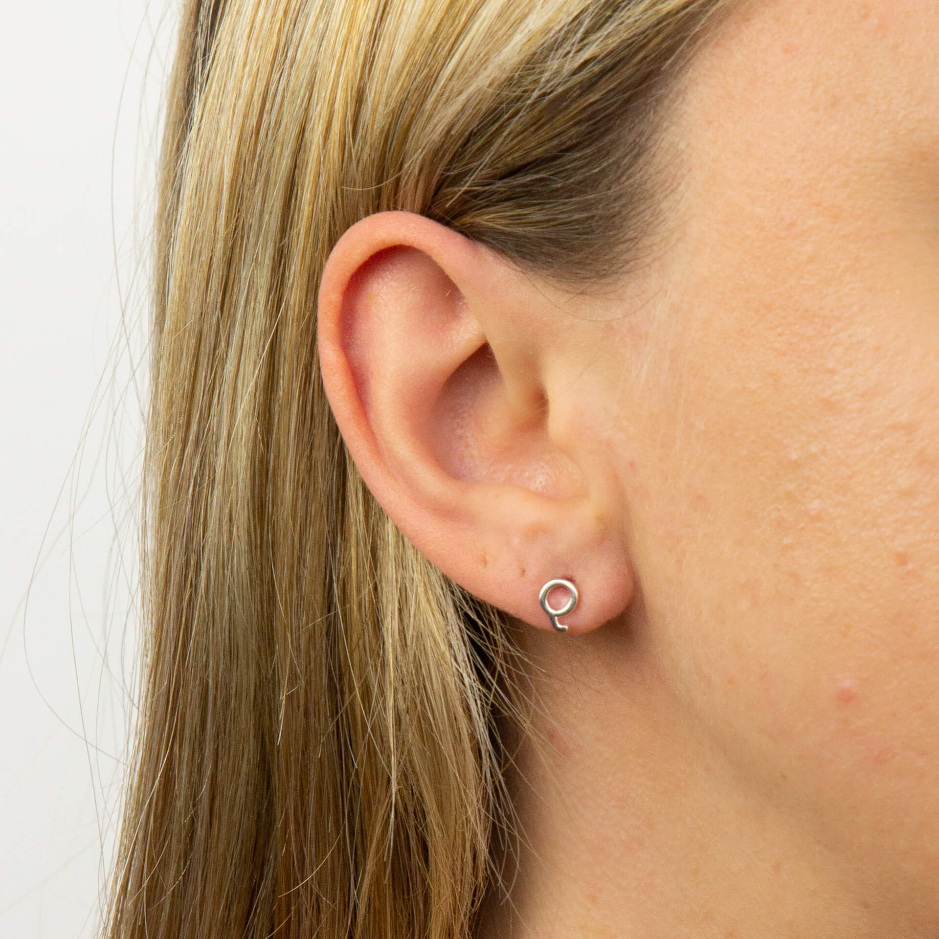 Initial Stud Earrings