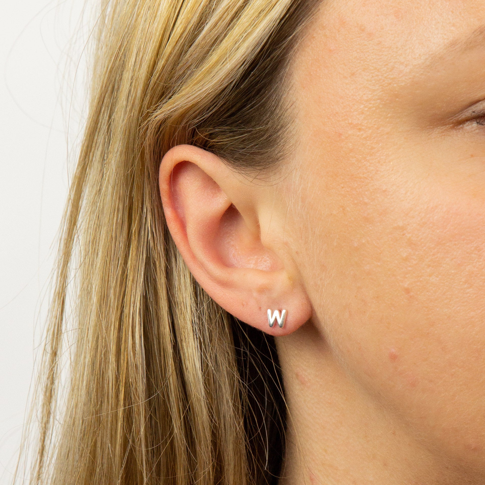 Initial Stud Earrings