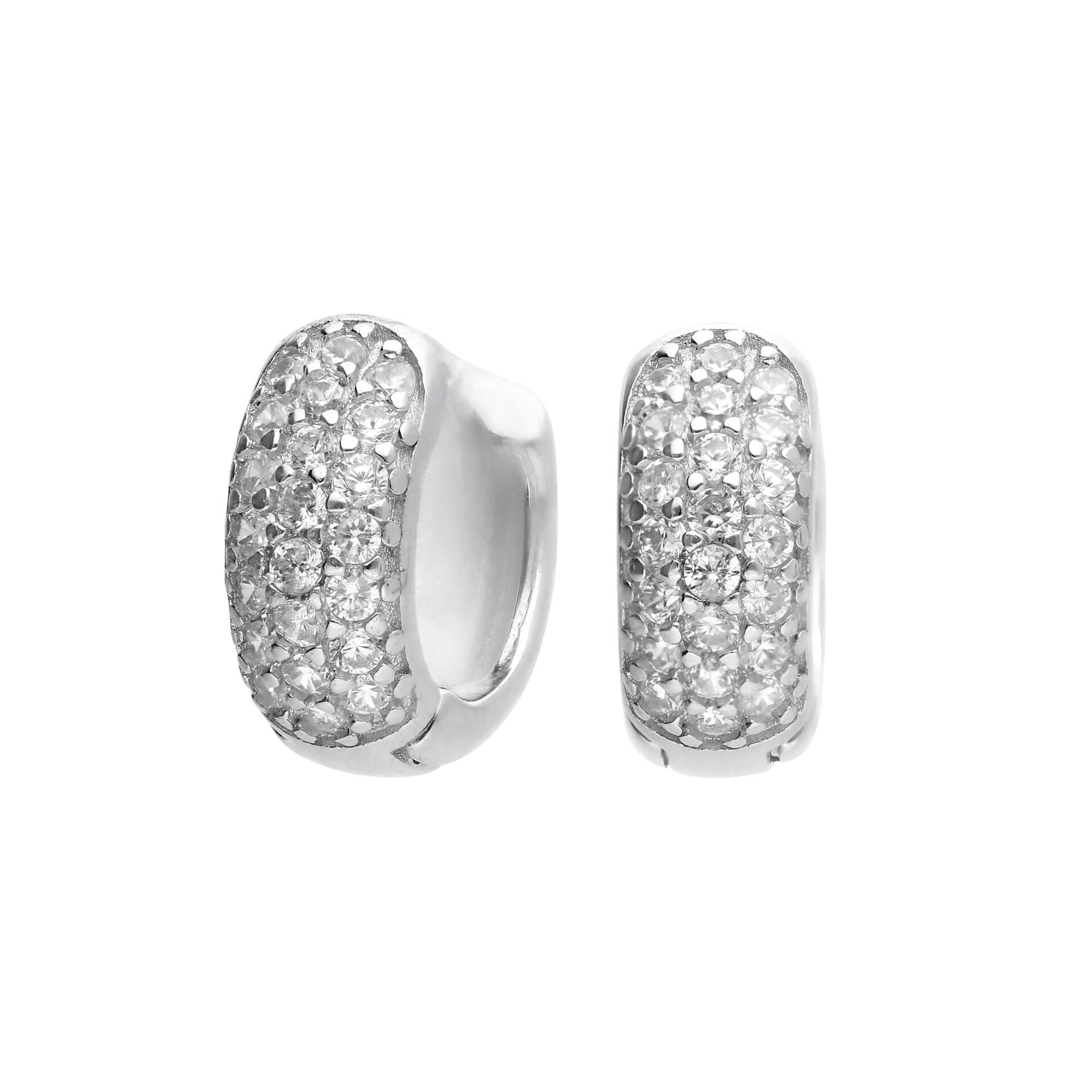 Small Pave Zirconia Huggie Earrings