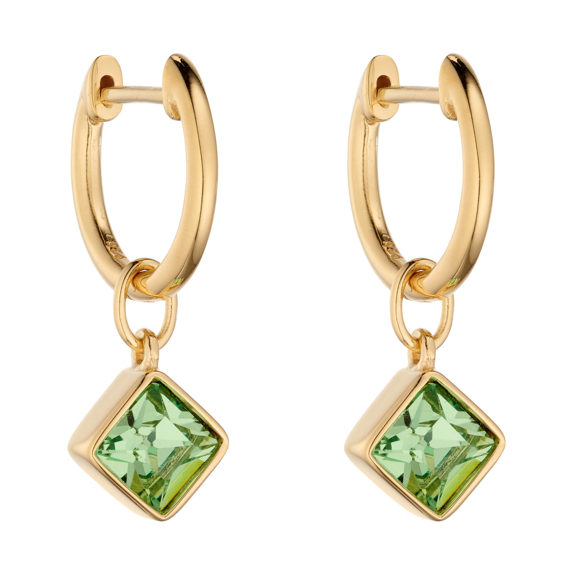 Square Crystal Assembled Hoop Earrings