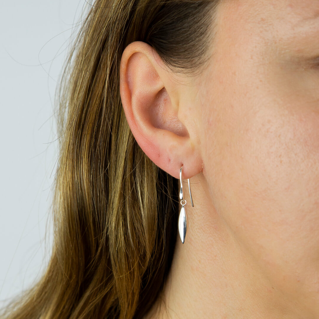 Navette Shaped Drop Earrings