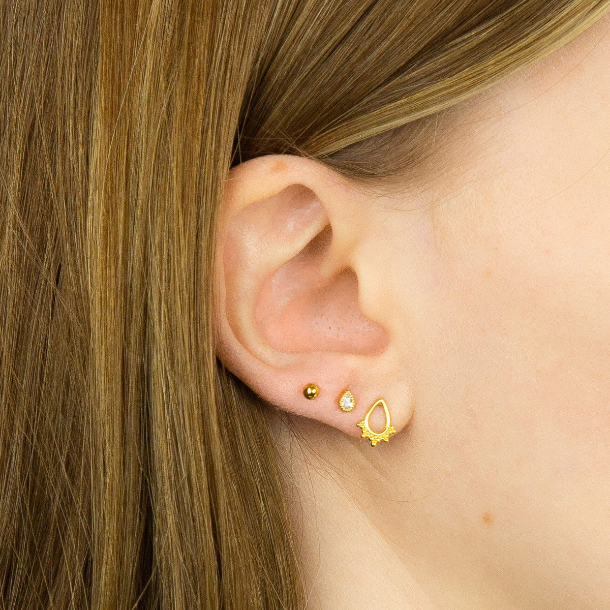 Teardrop Stud Earrings with Cubic Zirconia