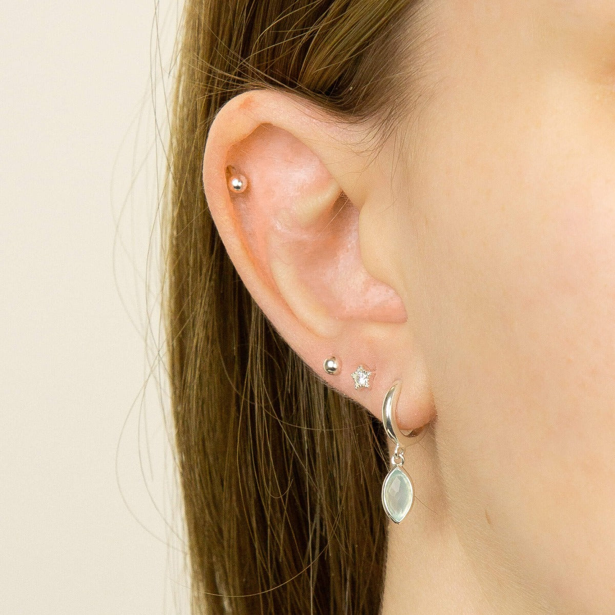 Star Stud Earrings with Cubic Zirconia