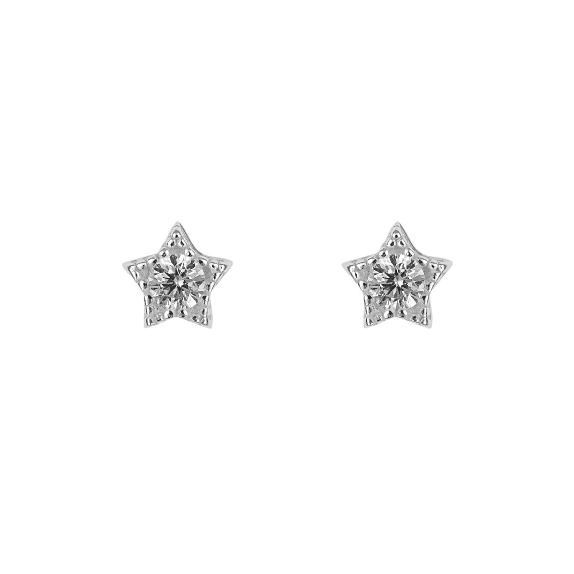 Star Stud Earrings with Cubic Zirconia