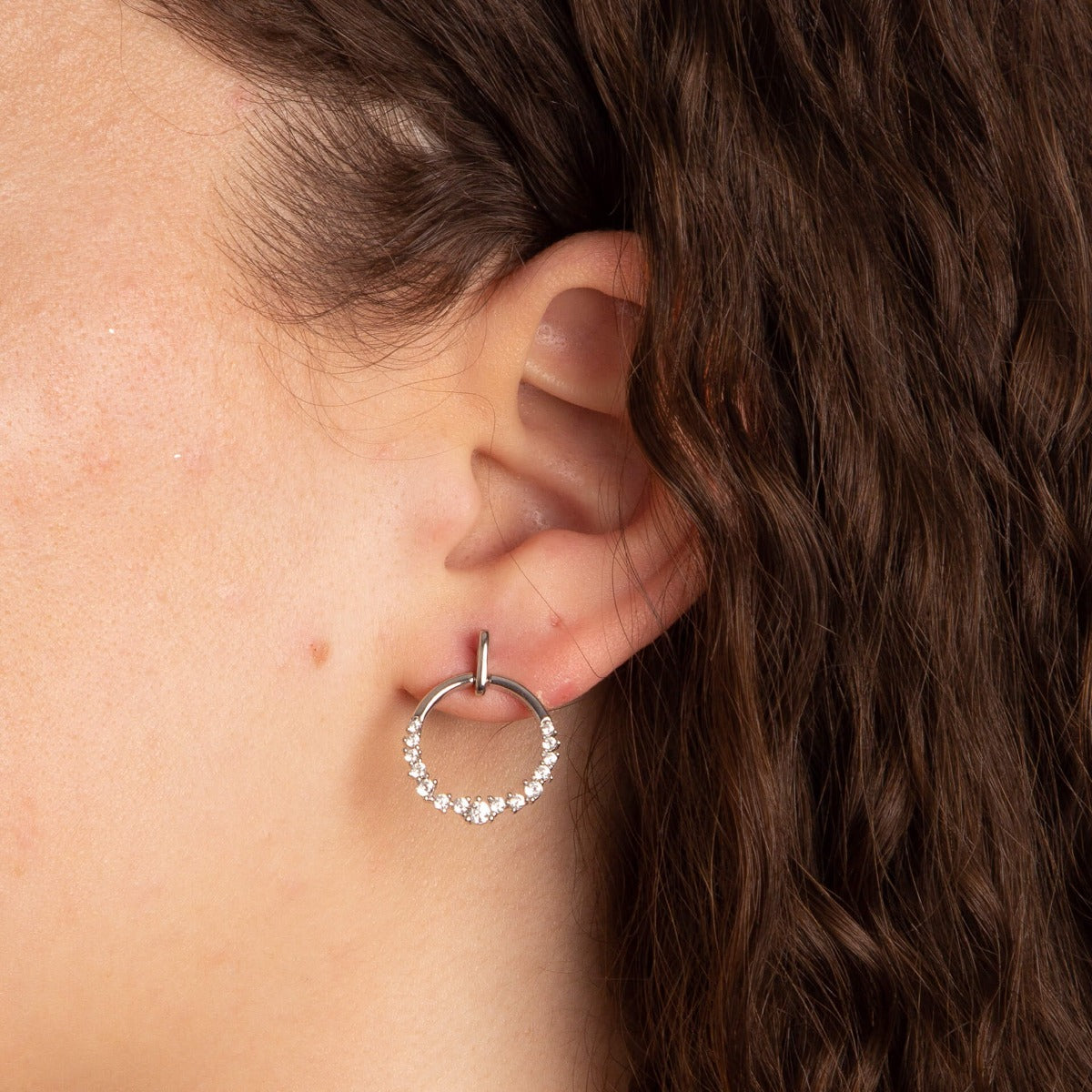 Open Circle Drop Earrings