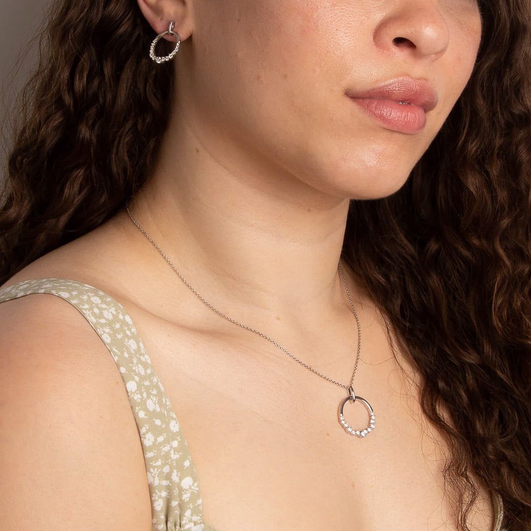 Open Circle Drop Earrings