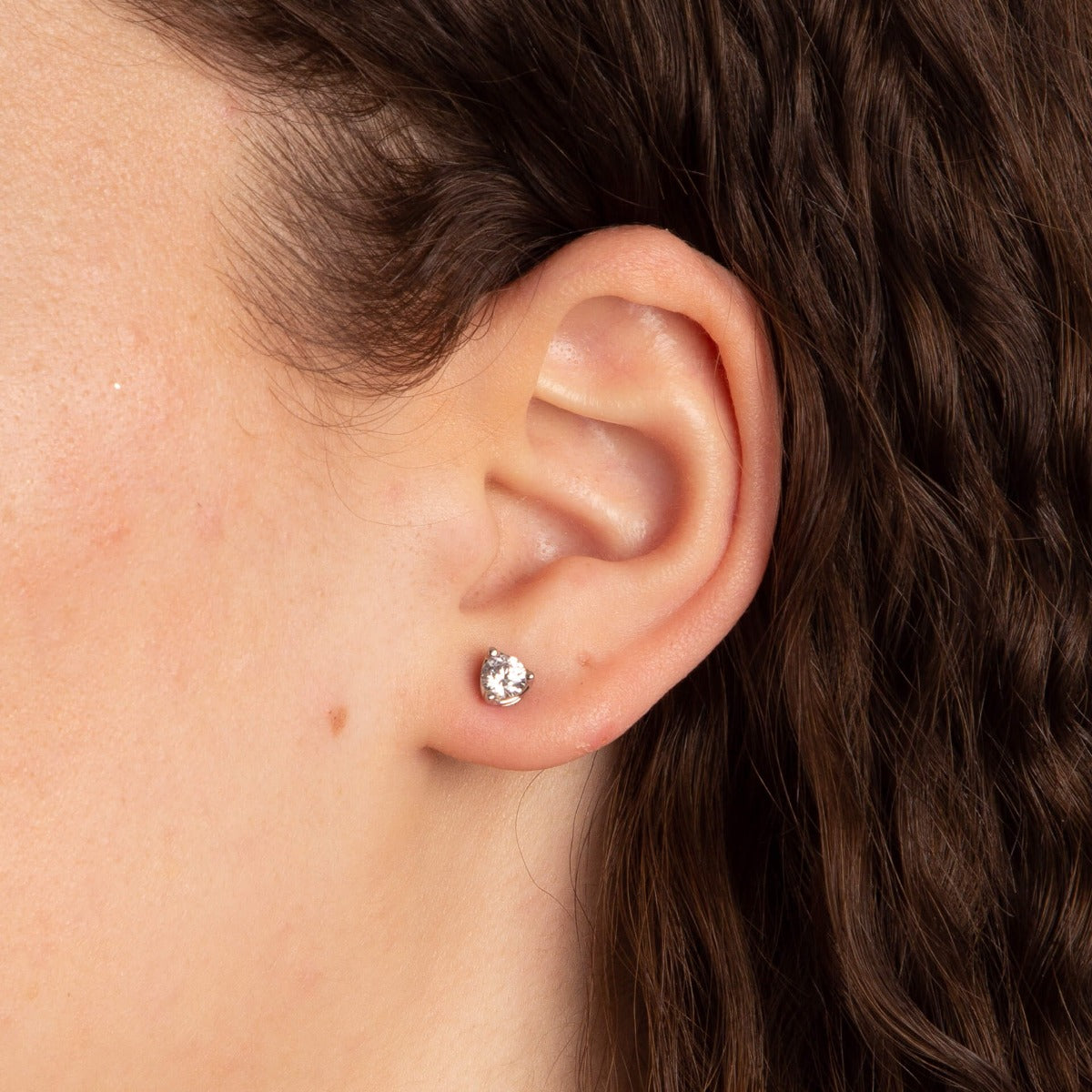 Three Claw Solitaire Stud Earrings