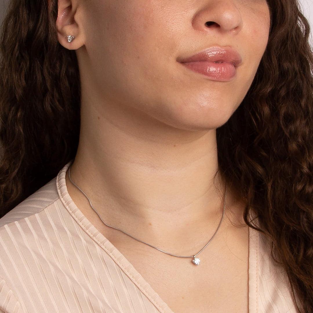 Three Claw Solitaire Stud Earrings