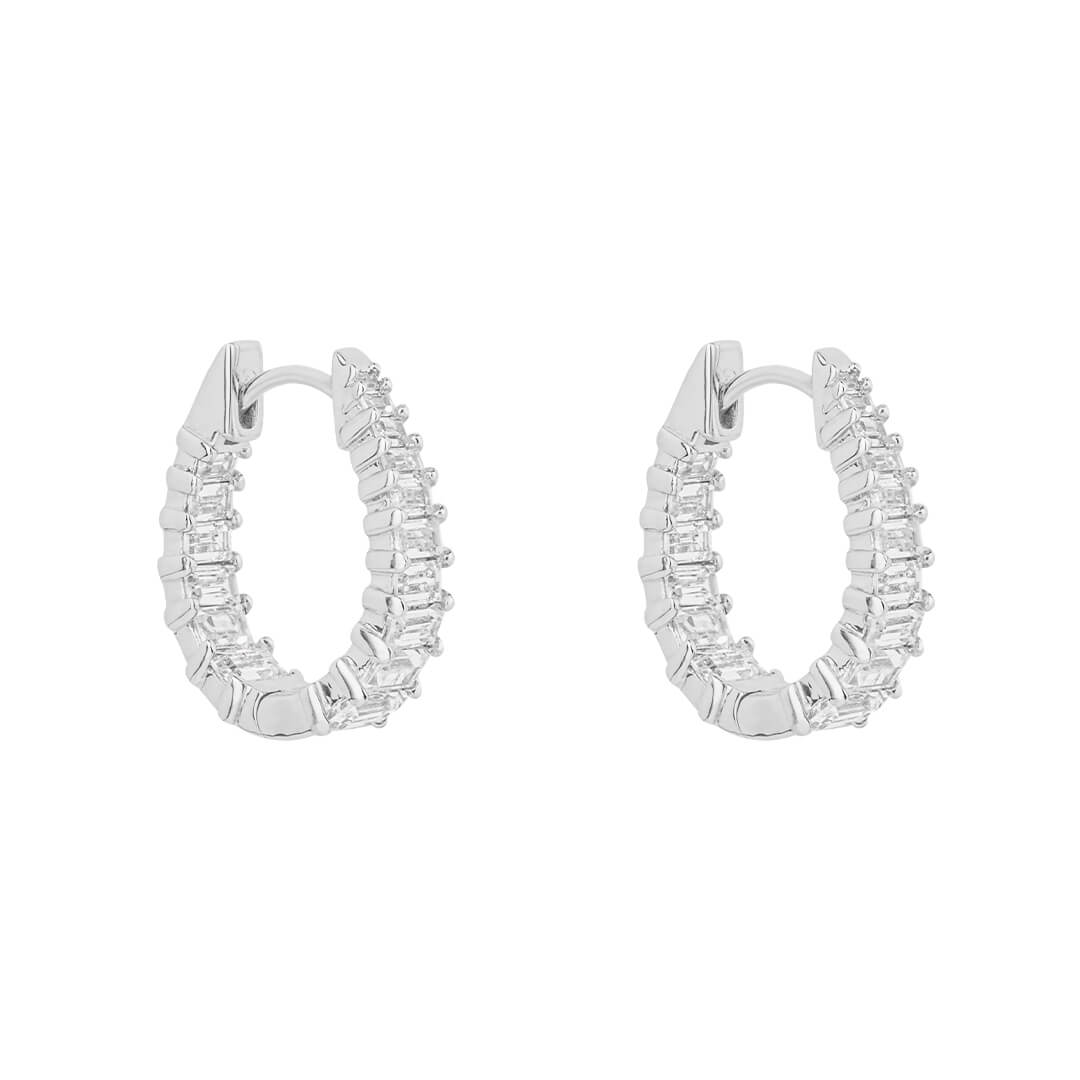 Statement Baguette Hoop Earrings