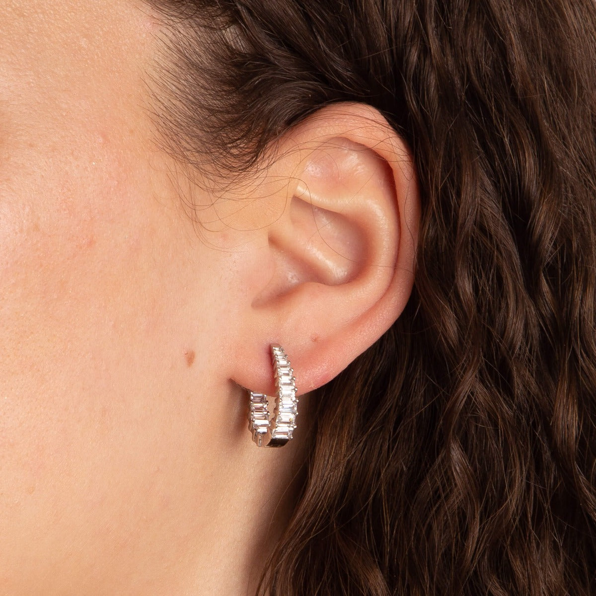Statement Baguette Hoop Earrings