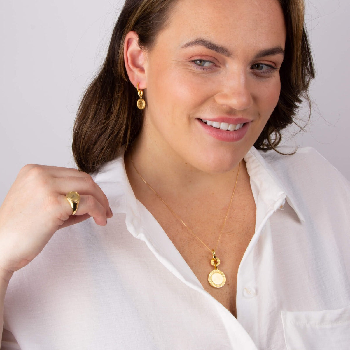 Ridged Signet Ring