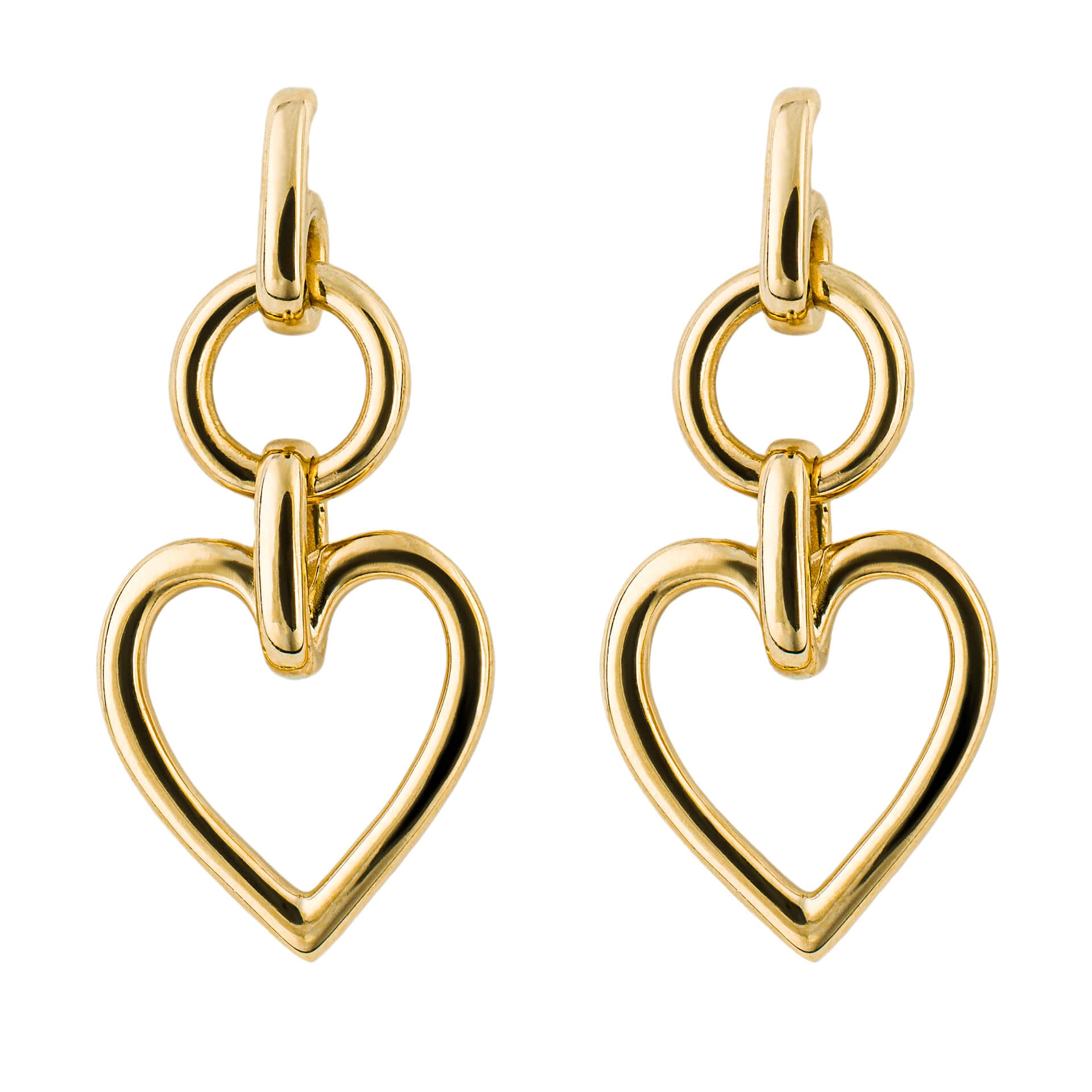 Open Heart Drop Earrings