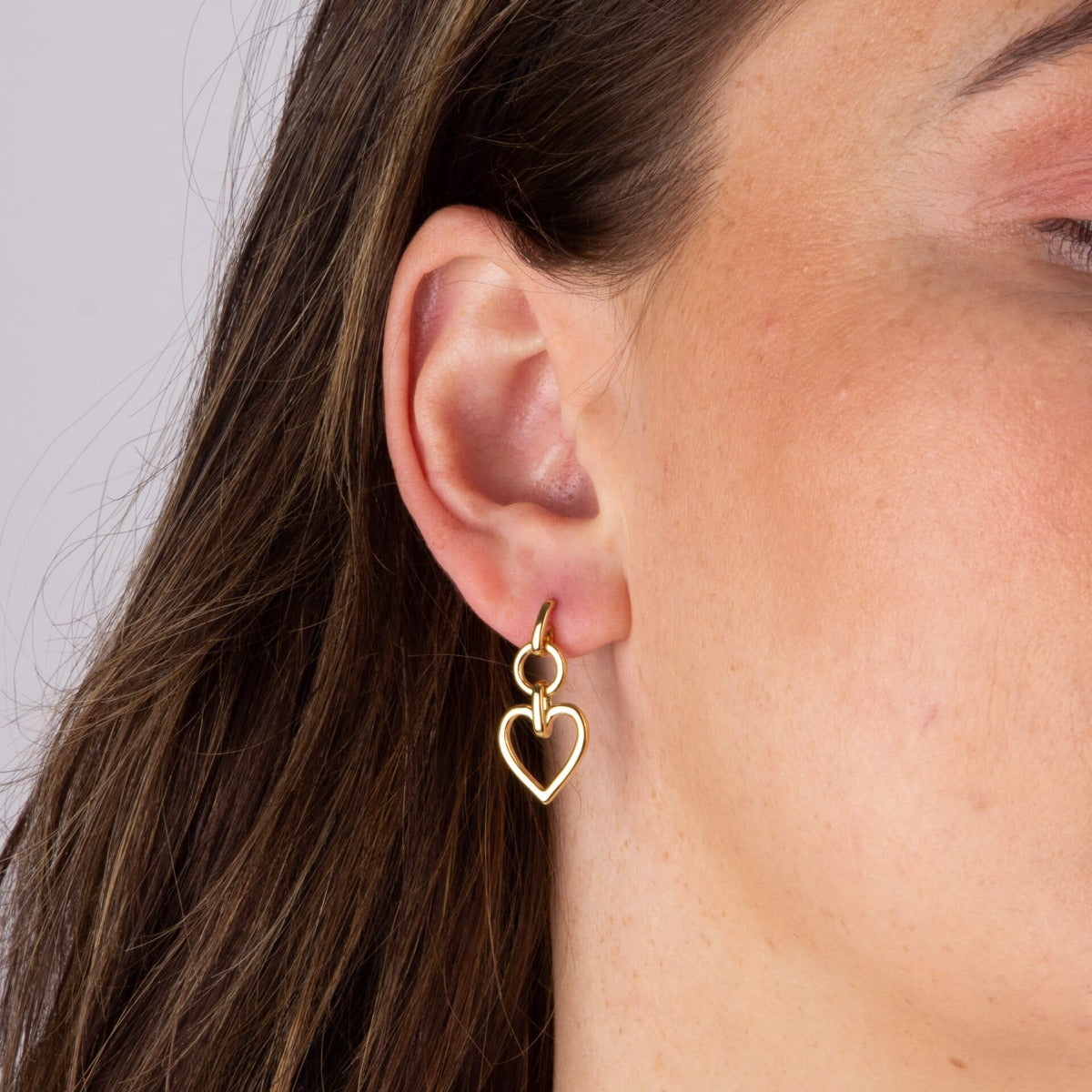 Open Heart Drop Earrings