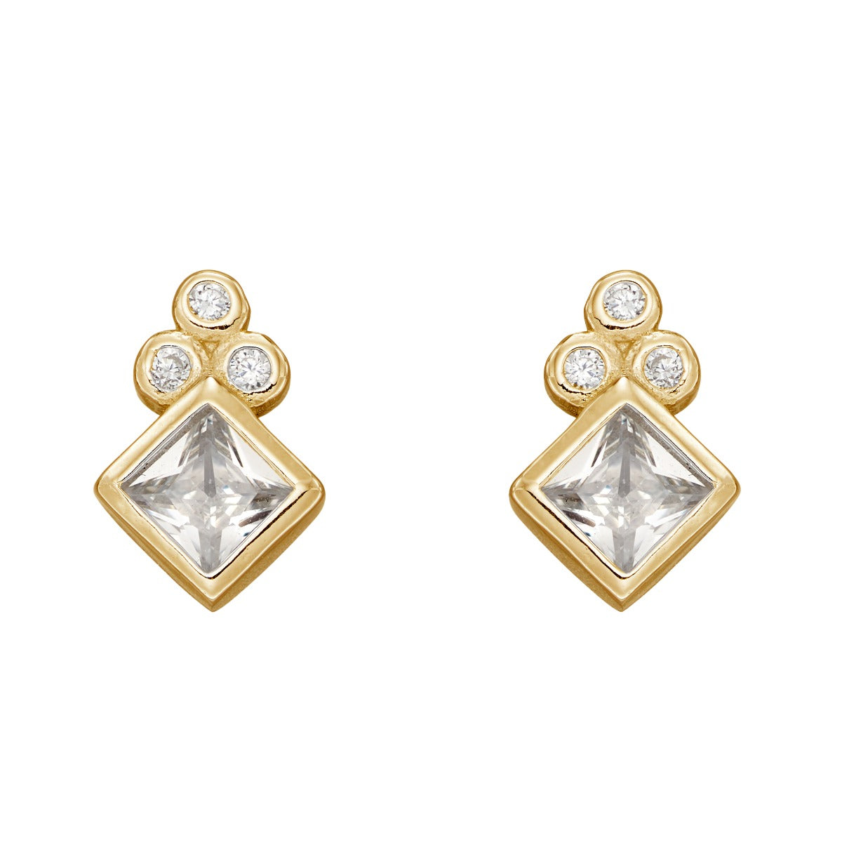 Diamond Shape Stud Earrings