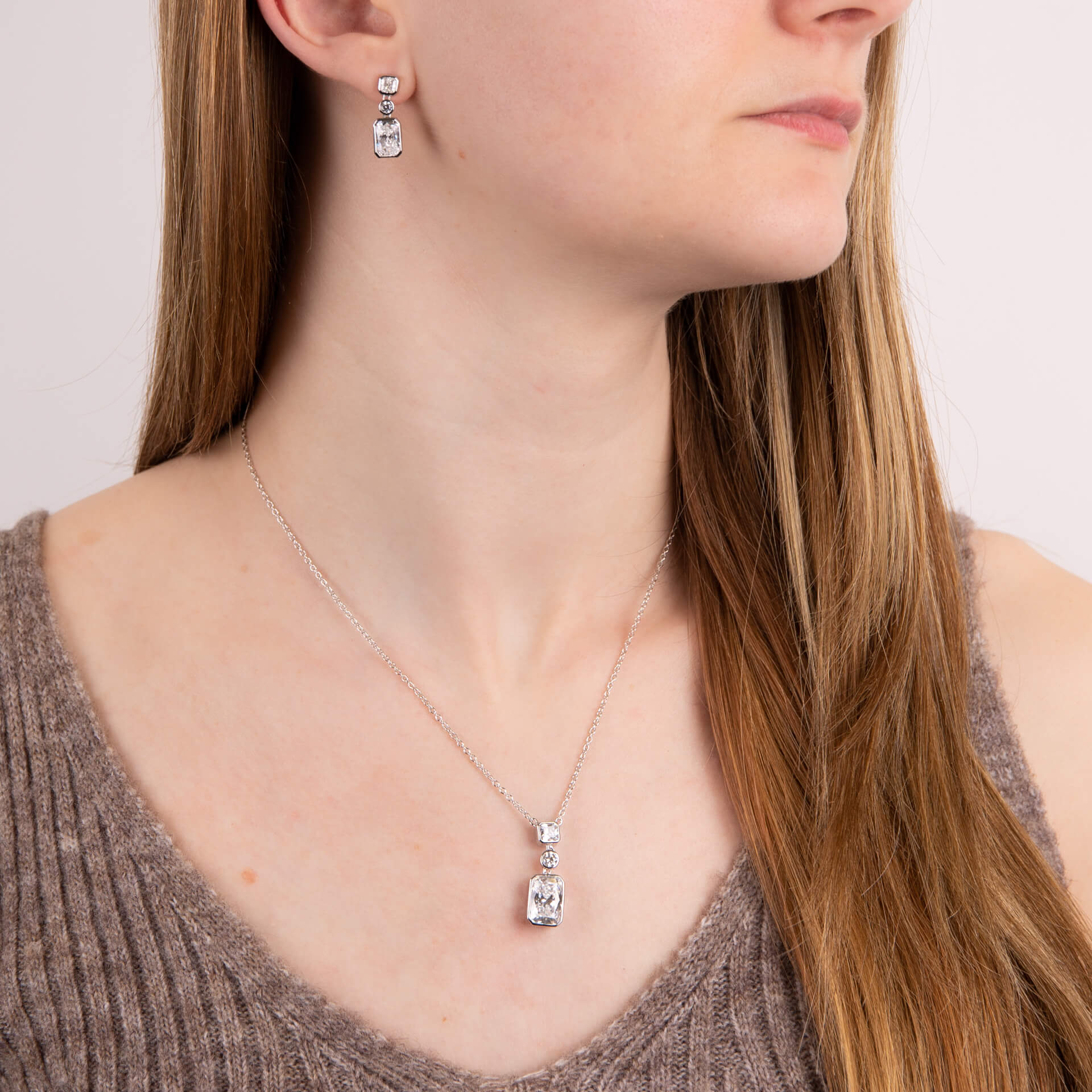 Tri-Stone Drop Pendant
