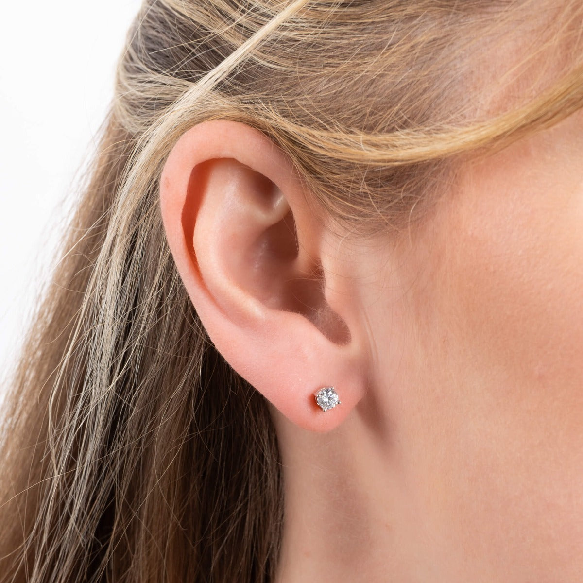 Four Claw Carat Stud Earrings