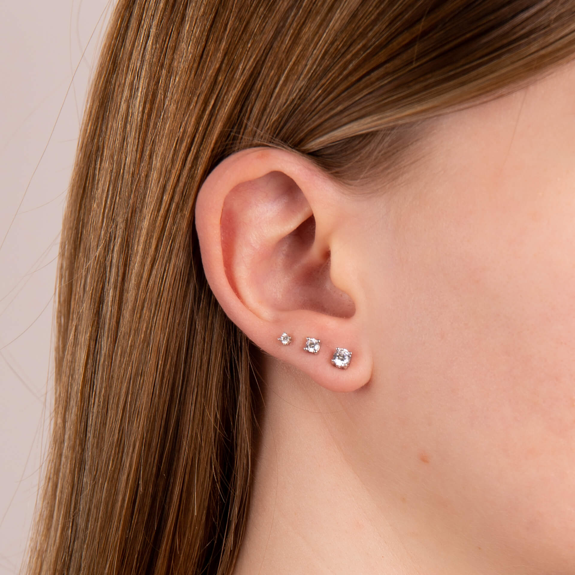 Four Claw Solitaire Stud Earrings