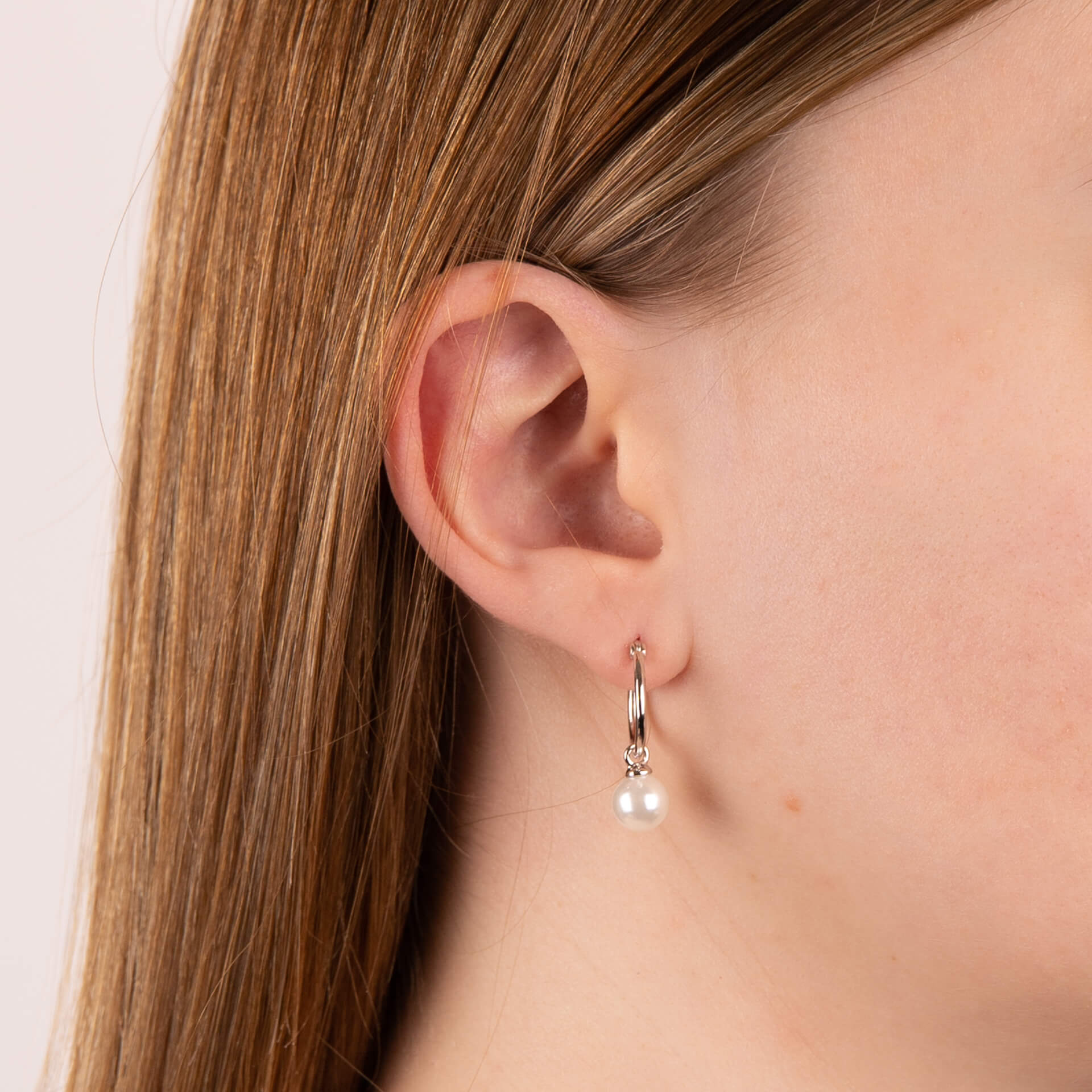 Assembled Hoop Earrings with Shell Pearl