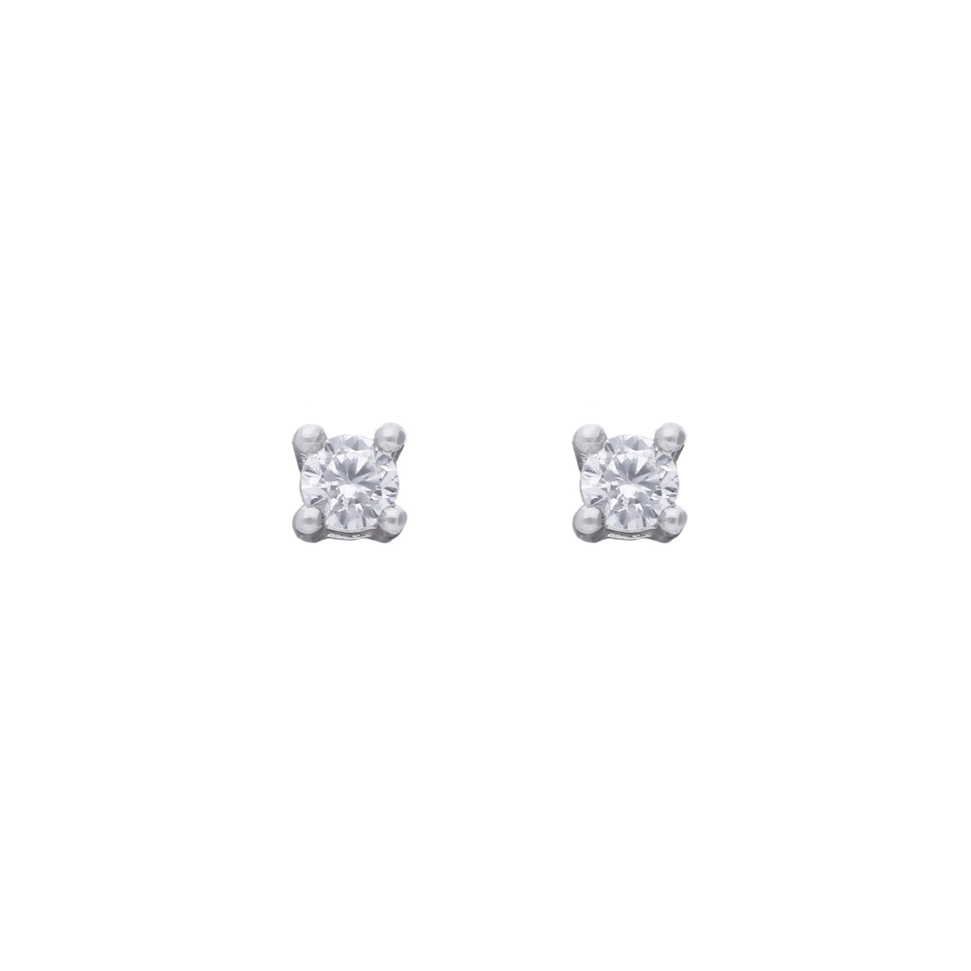Four Claw Solitaire Stud Earrings