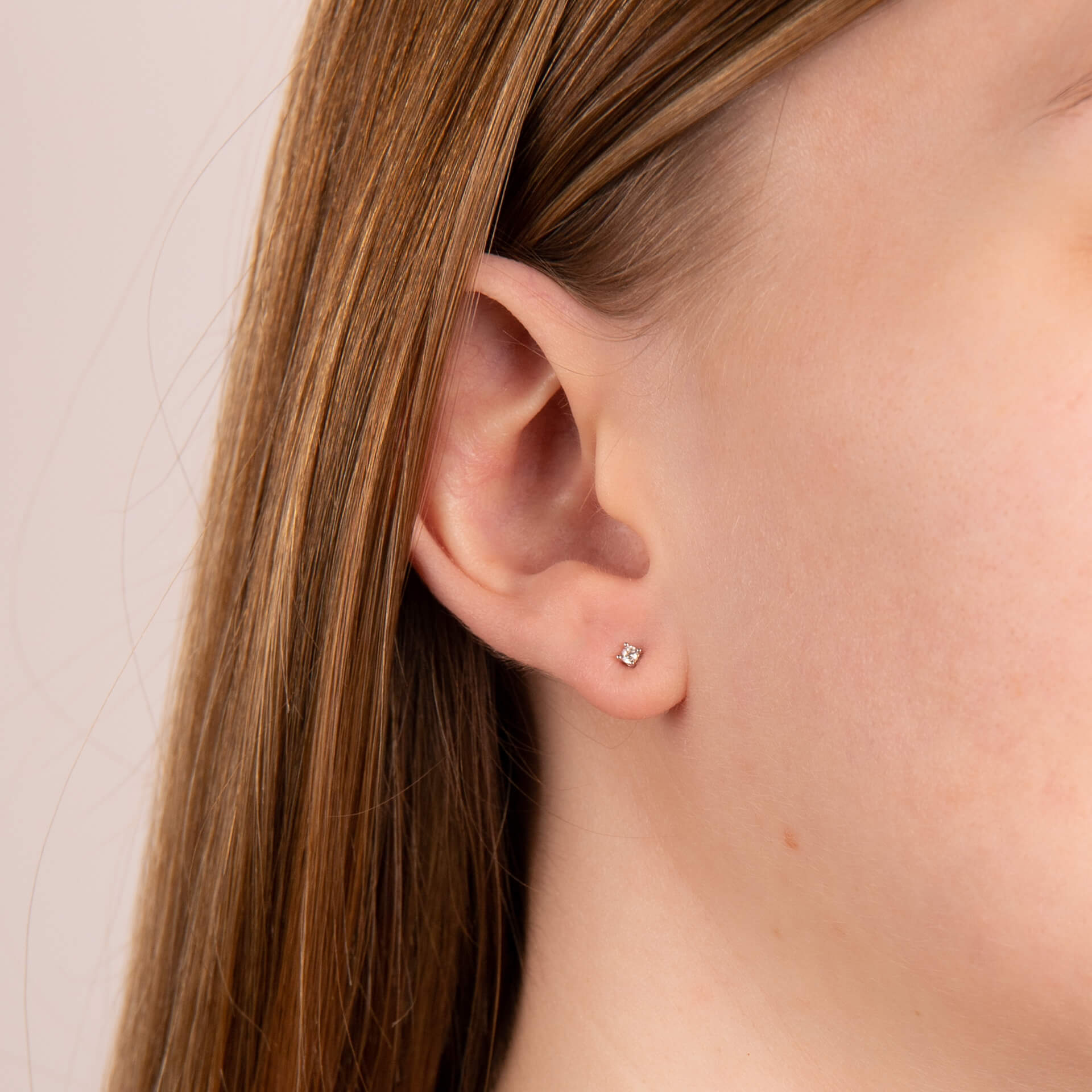 Four Claw Solitaire Stud Earrings