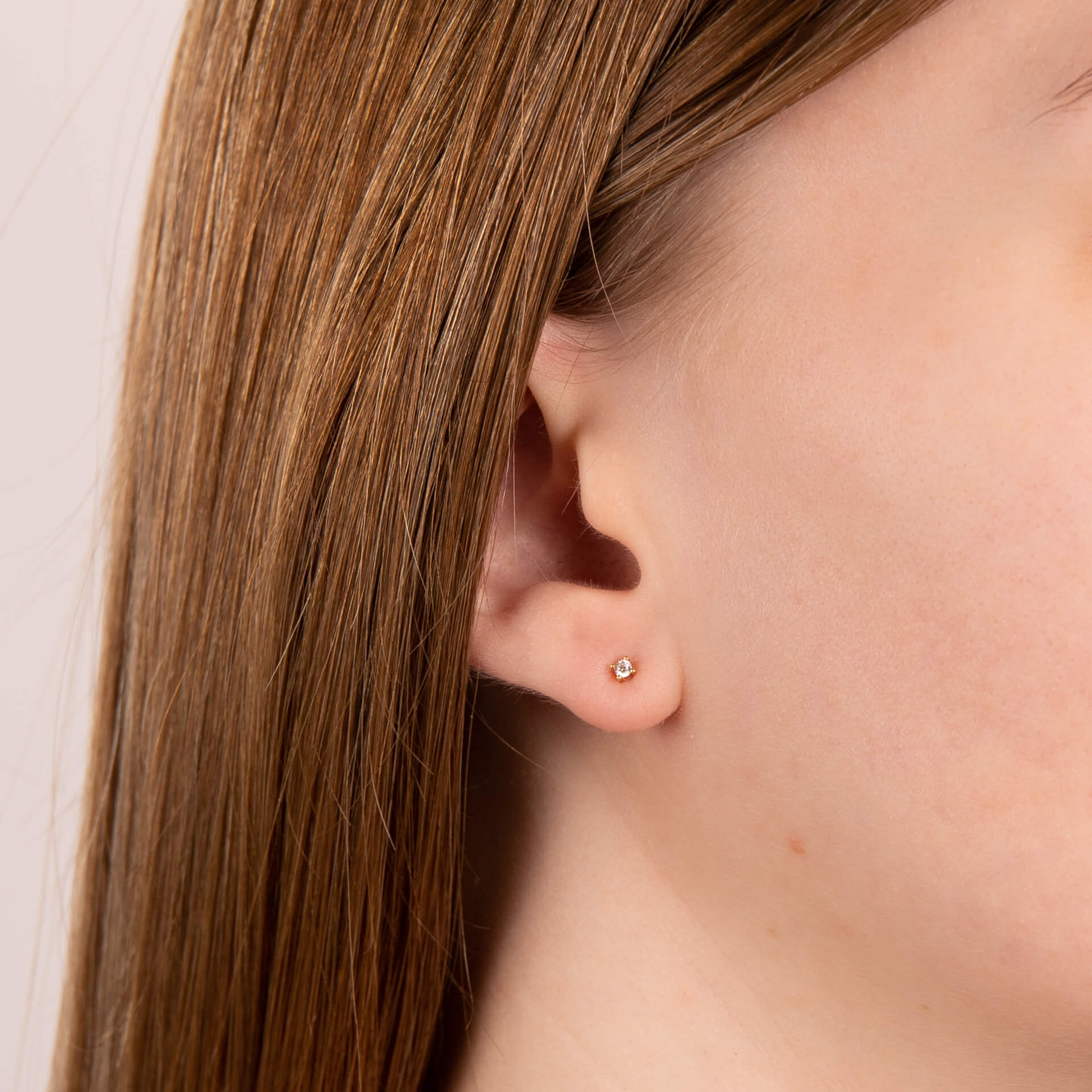 Four Claw Solitaire Stud Earrings