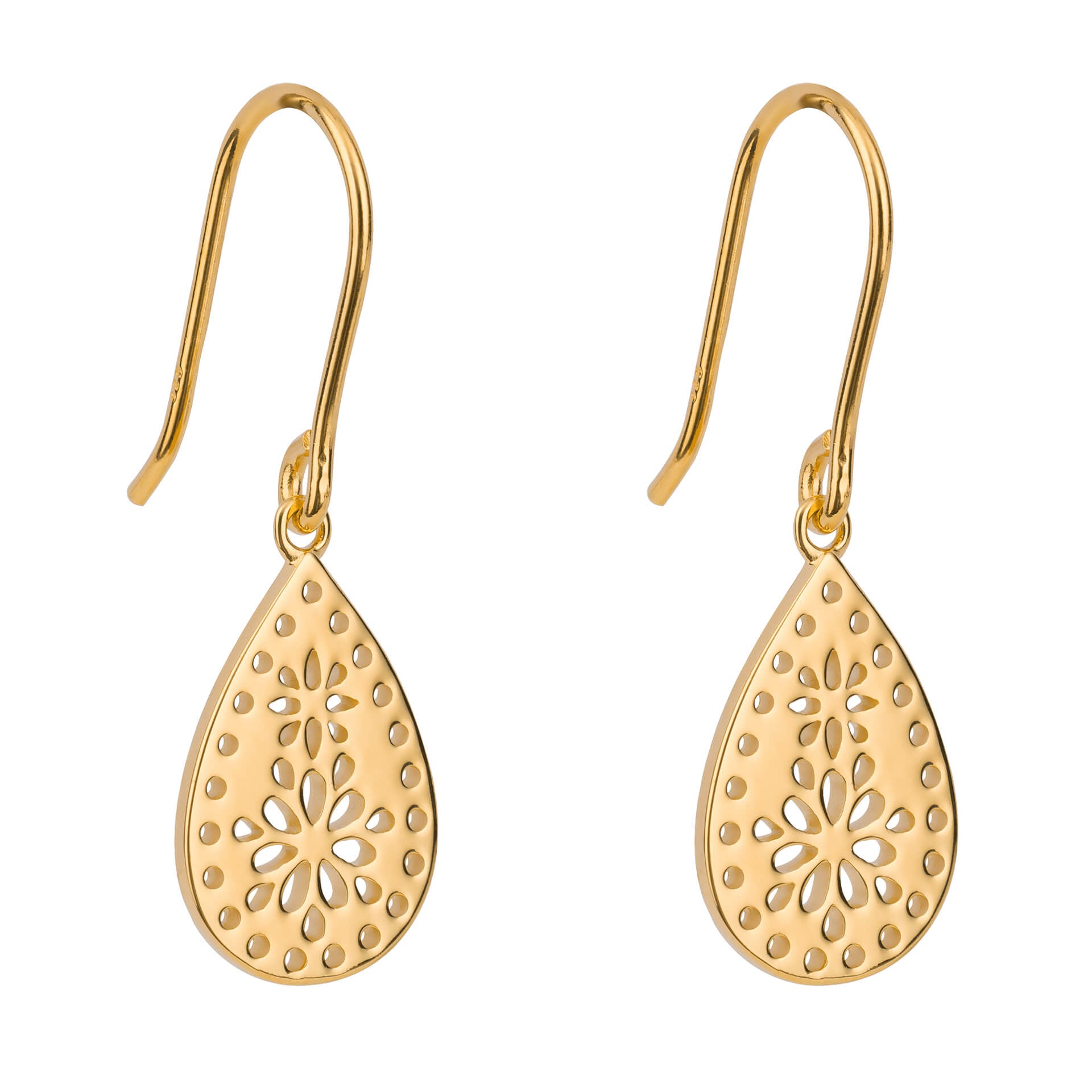 Cut Out Lace Pattern Drop Earrings