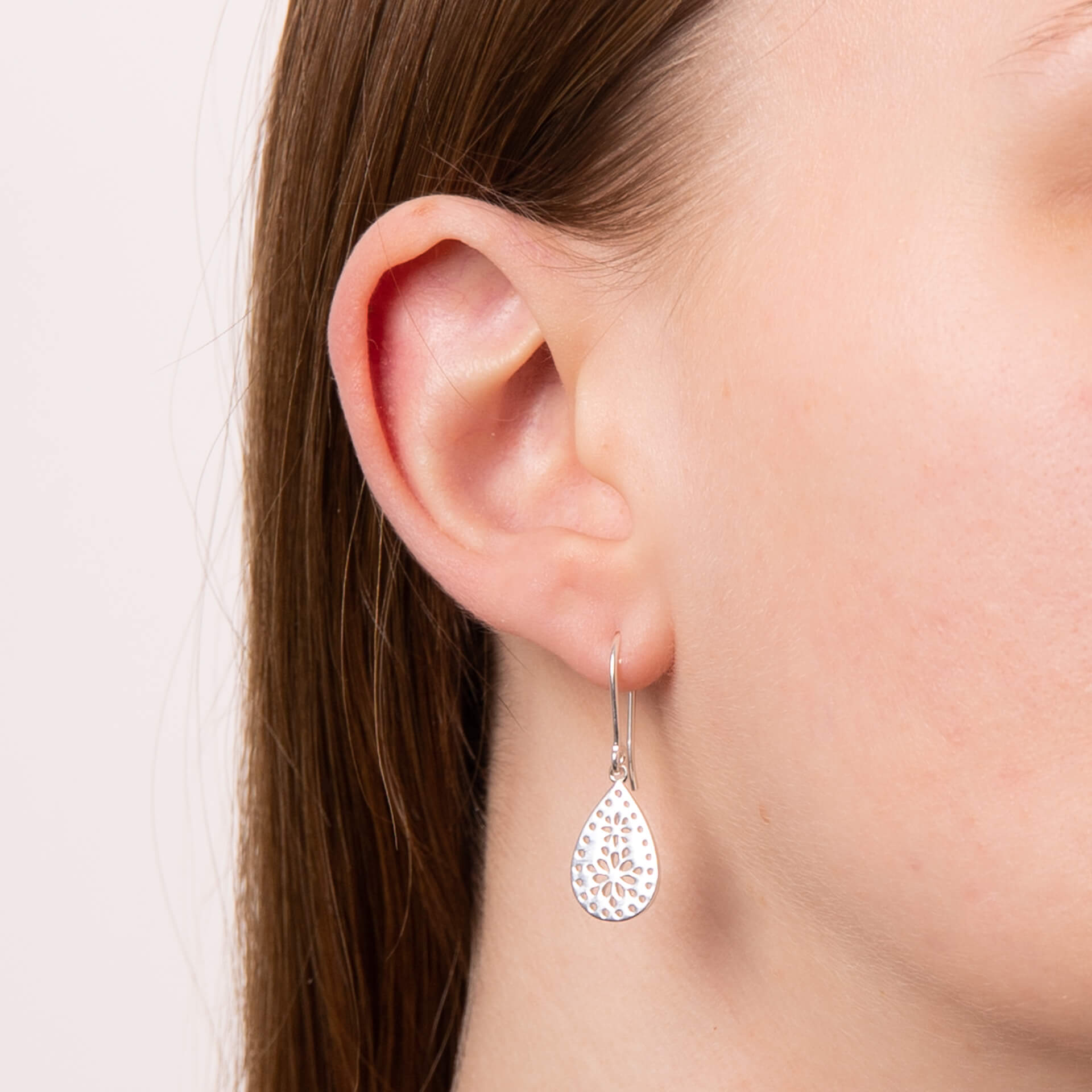 Cut Out Lace Pattern Drop Earrings