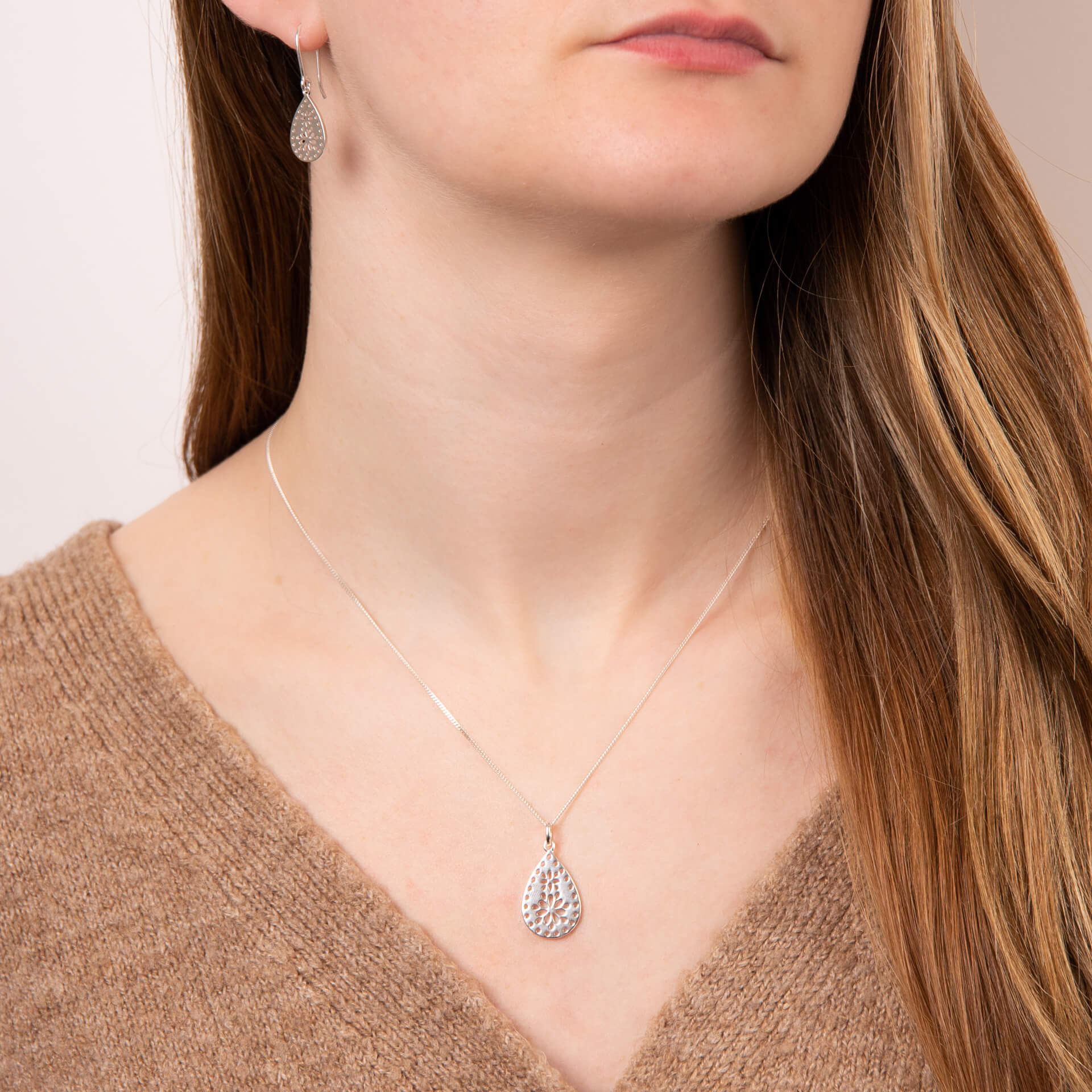 Cut Out Lace Pattern Pendant