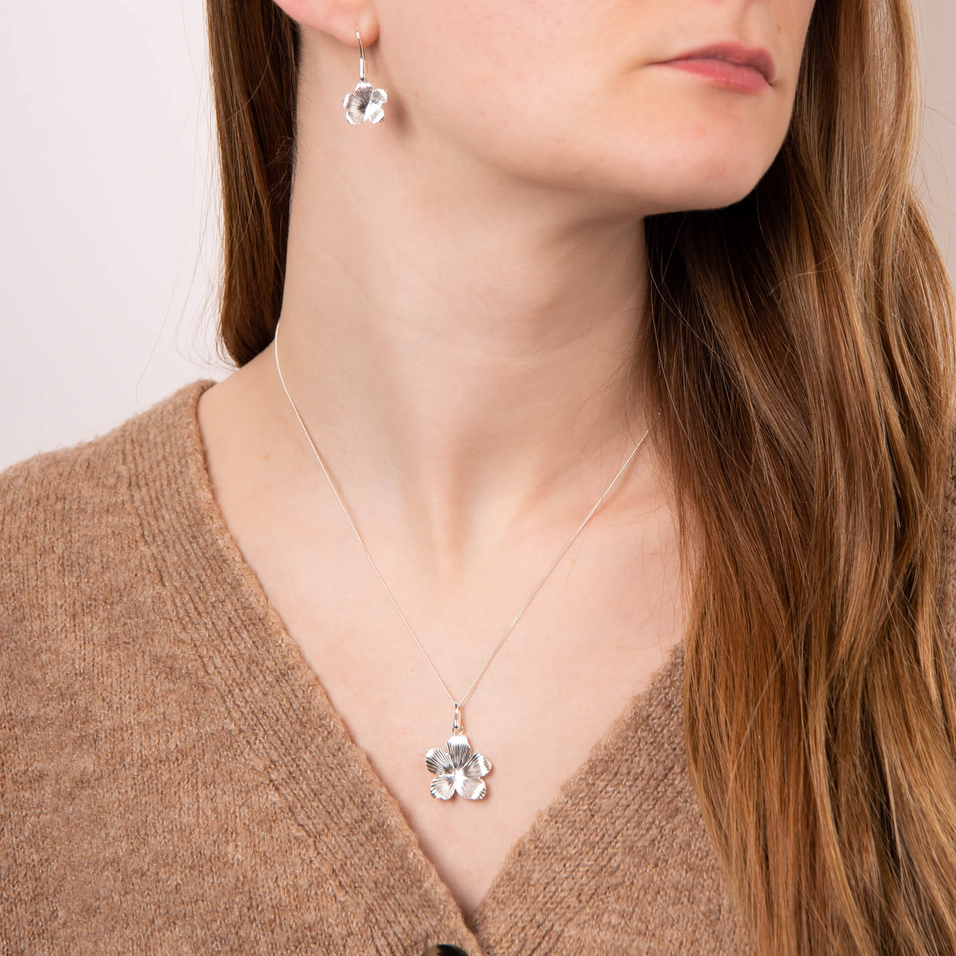 3D Floral Drop Earrings