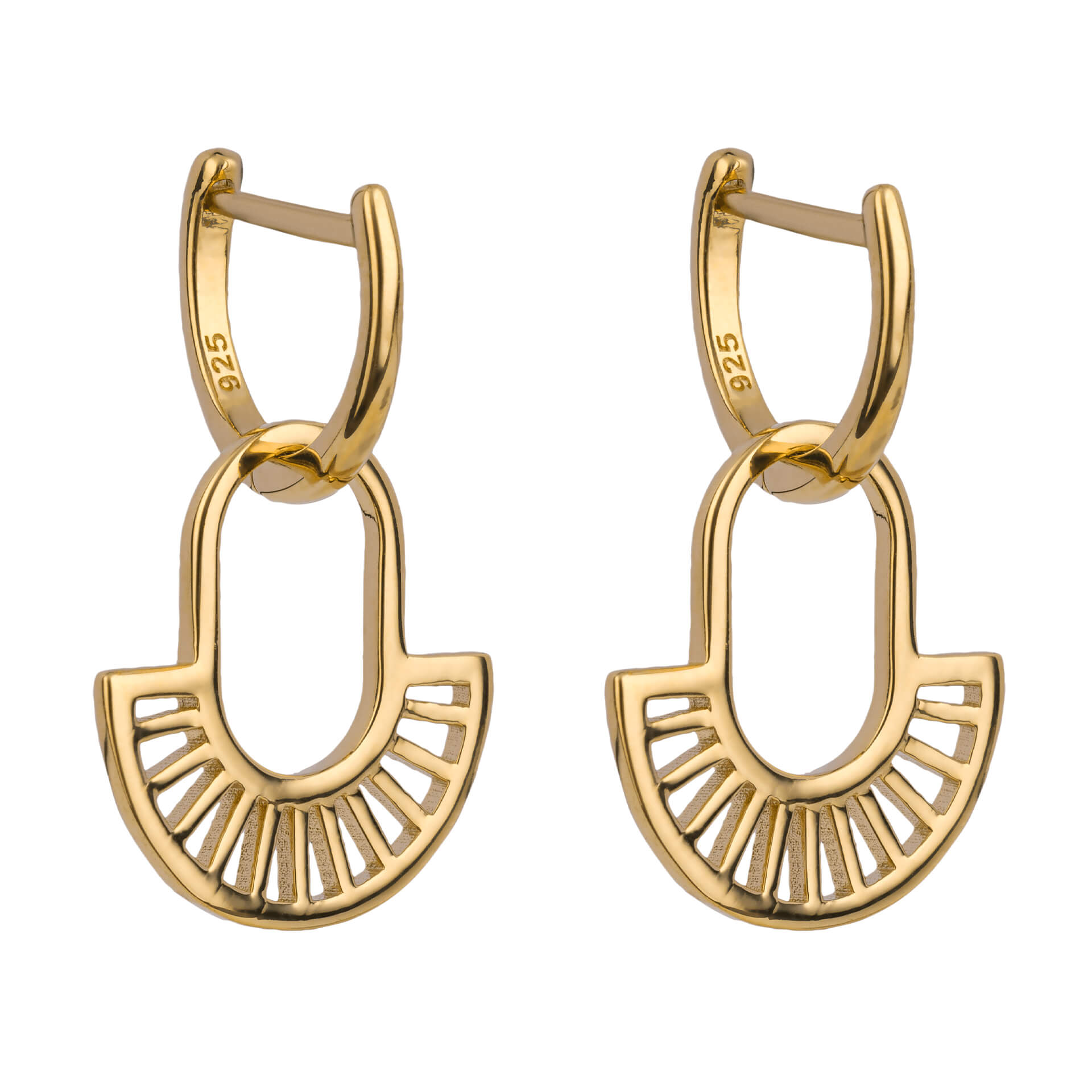Geometric Fan Drop Earrings