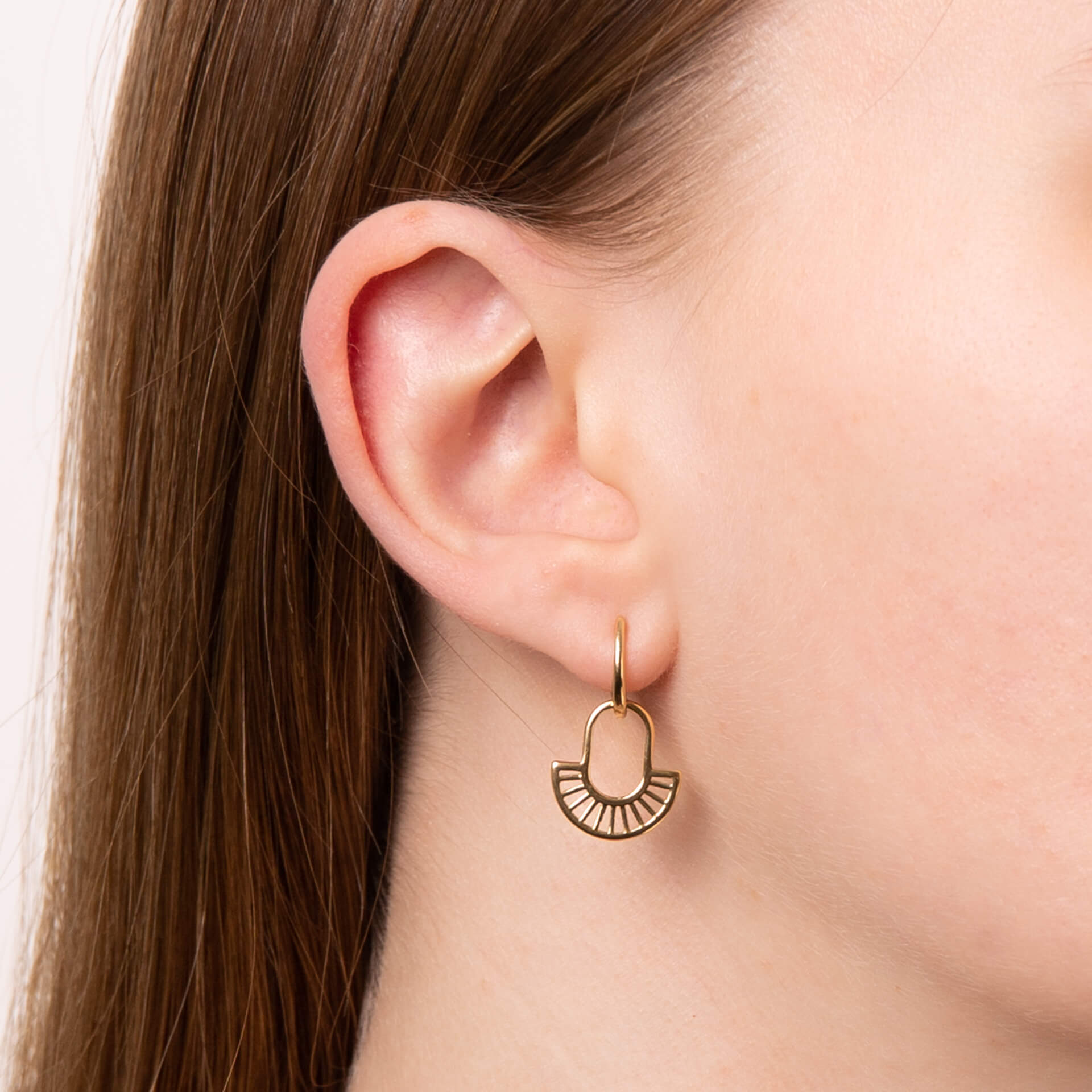 Geometric Fan Drop Earrings