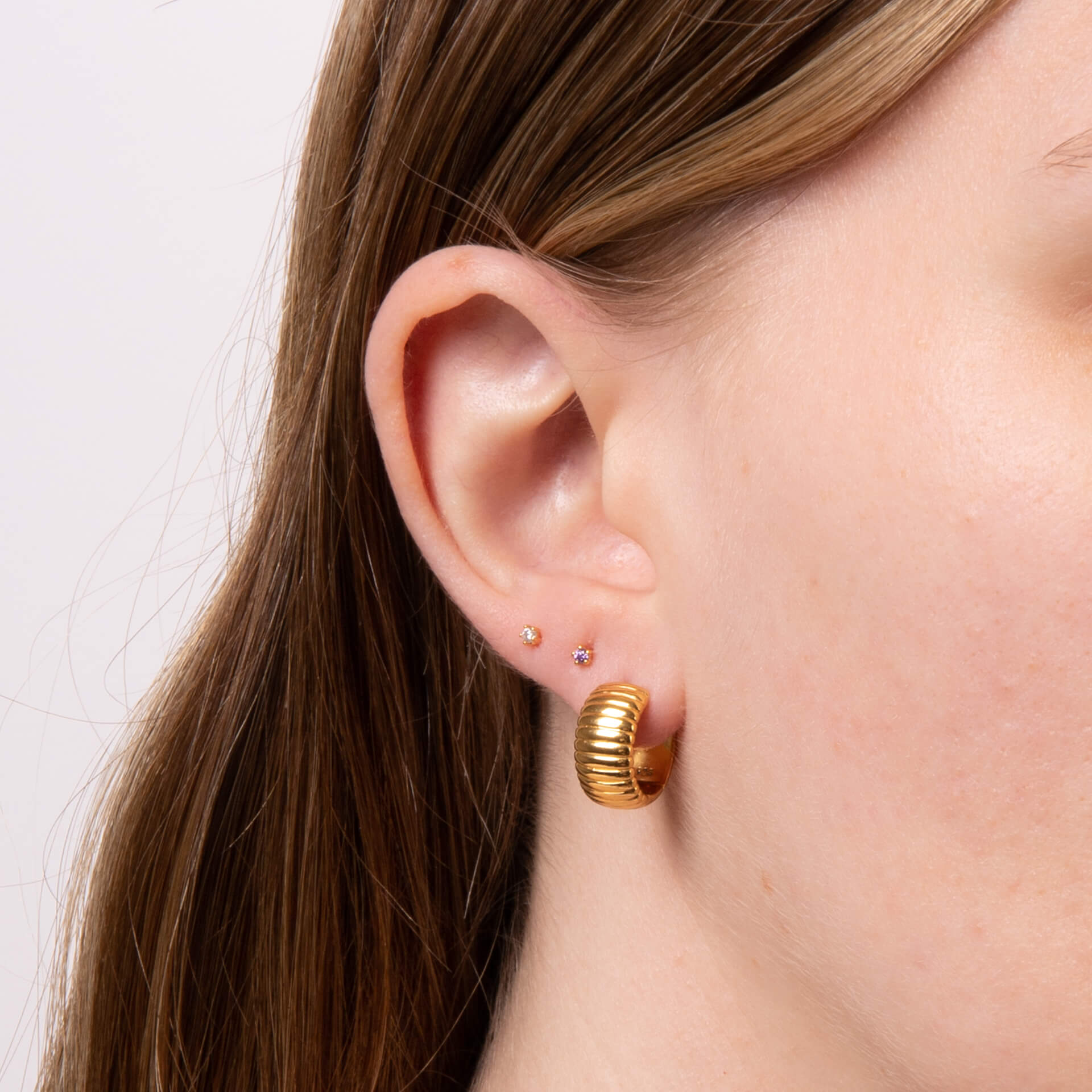Textured Ridges Hoop Earrings