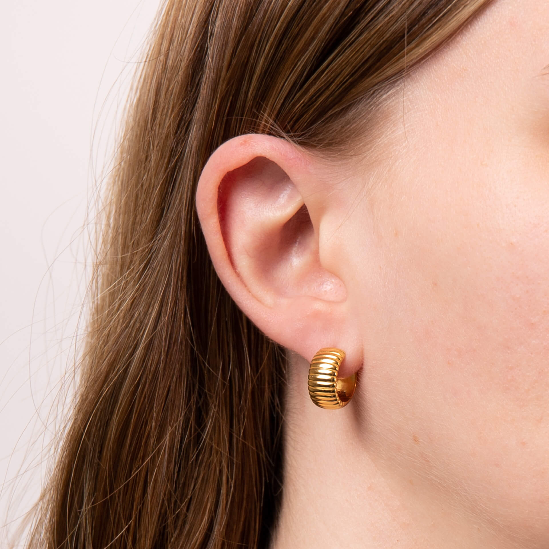 Textured Ridges Hoop Earrings