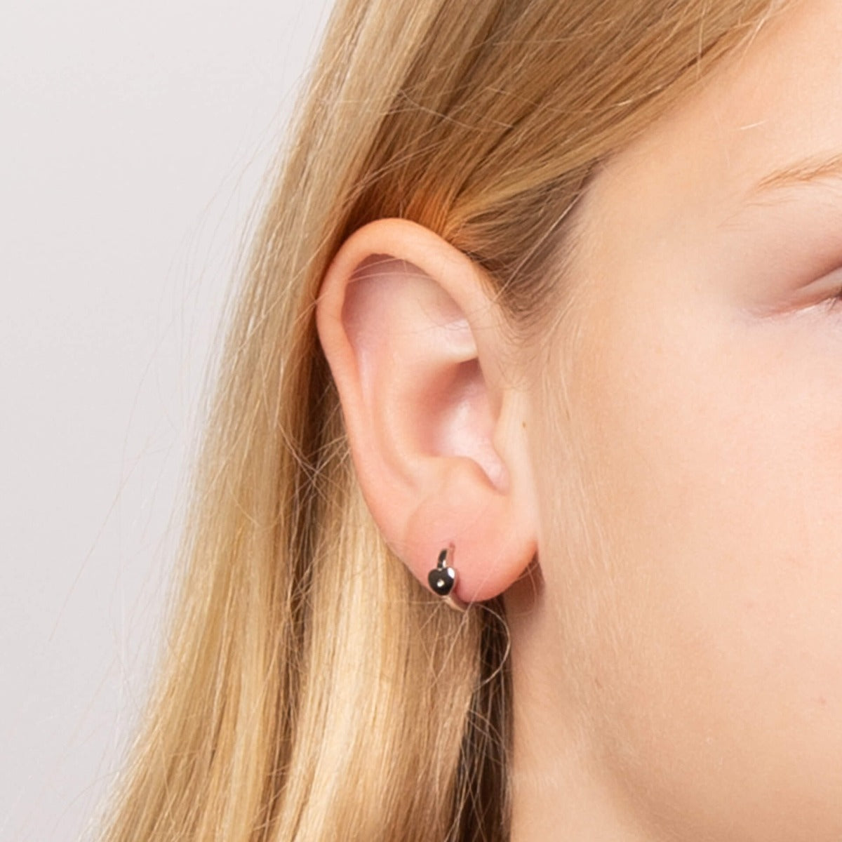 Heart Hoop Earrings with Diamond
