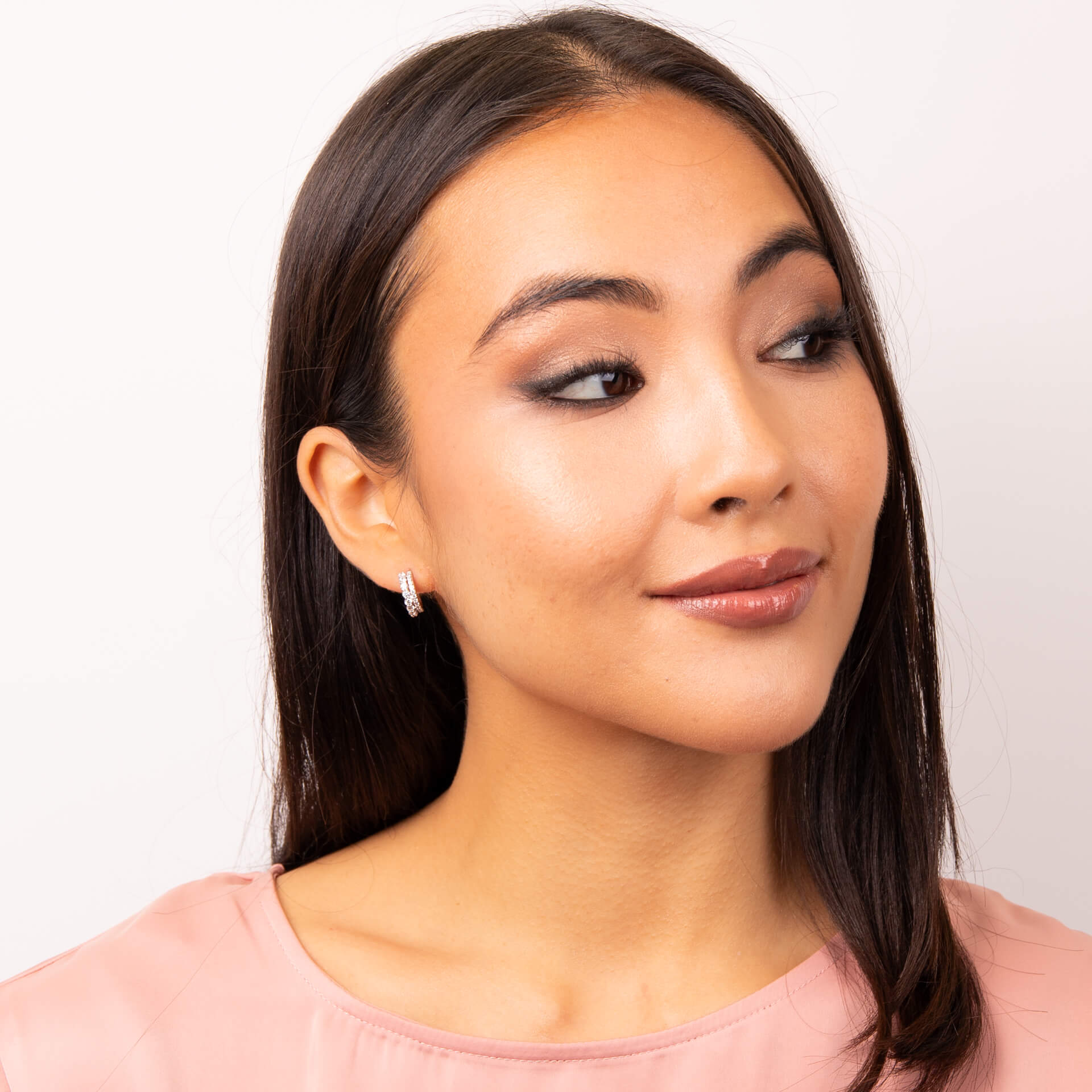 Double Row 3/4 Hoop Earrings