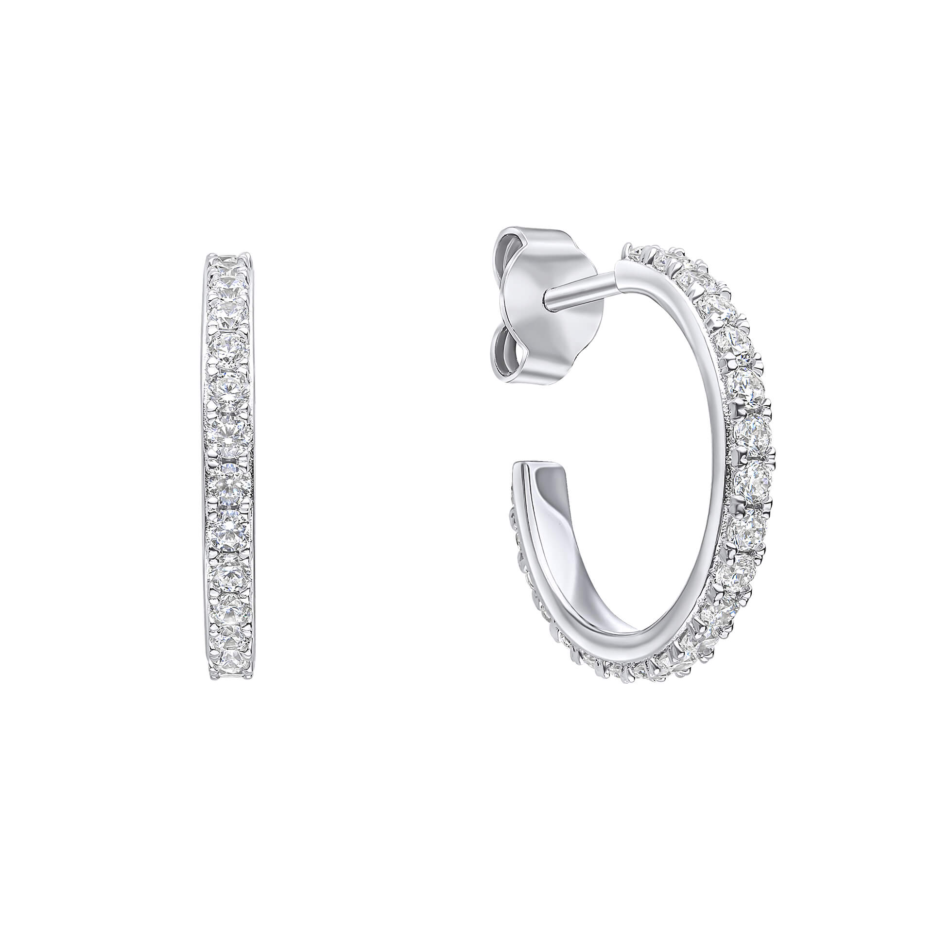 Zirconia 3/4 Hoop Earrings