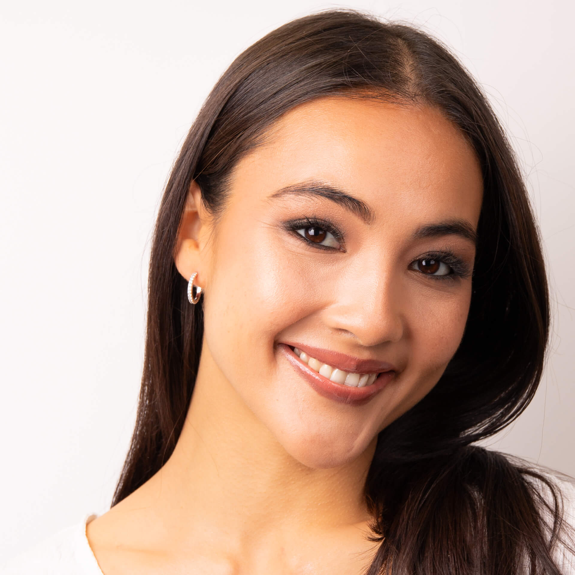 Zirconia 3/4 Hoop Earrings