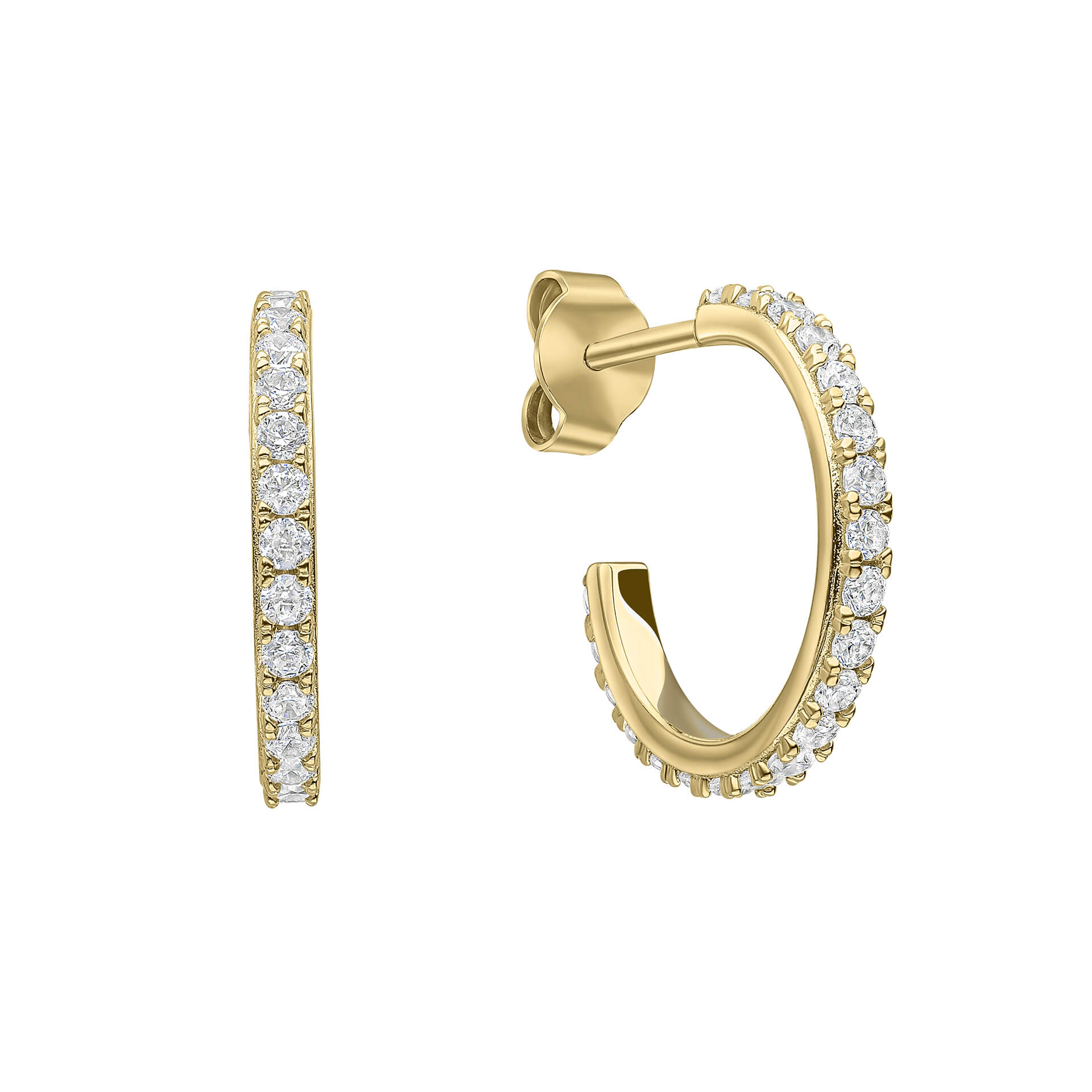 Zirconia 3/4 Hoop Earrings