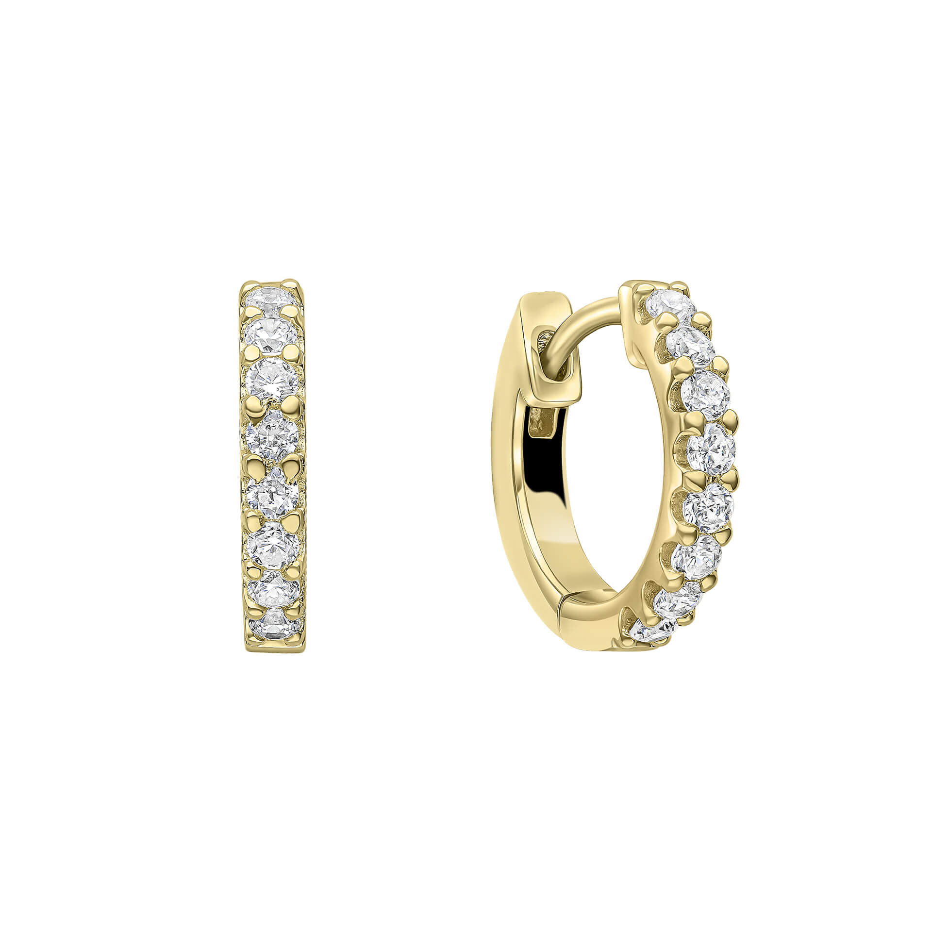 Claw Set Zirconia Hoop Earrings