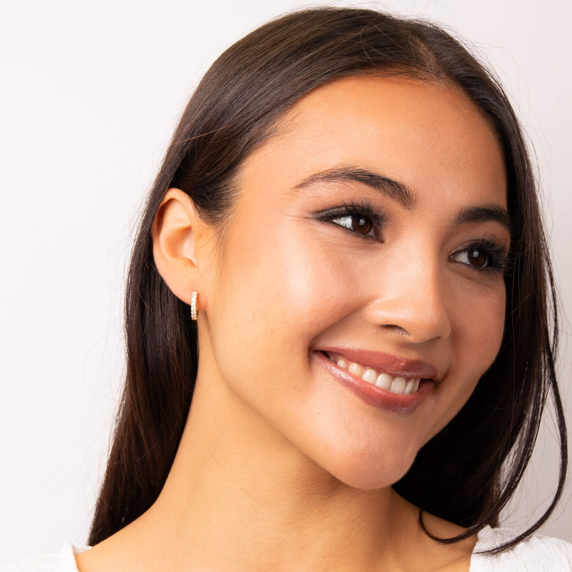 Claw Set Zirconia Hoop Earrings