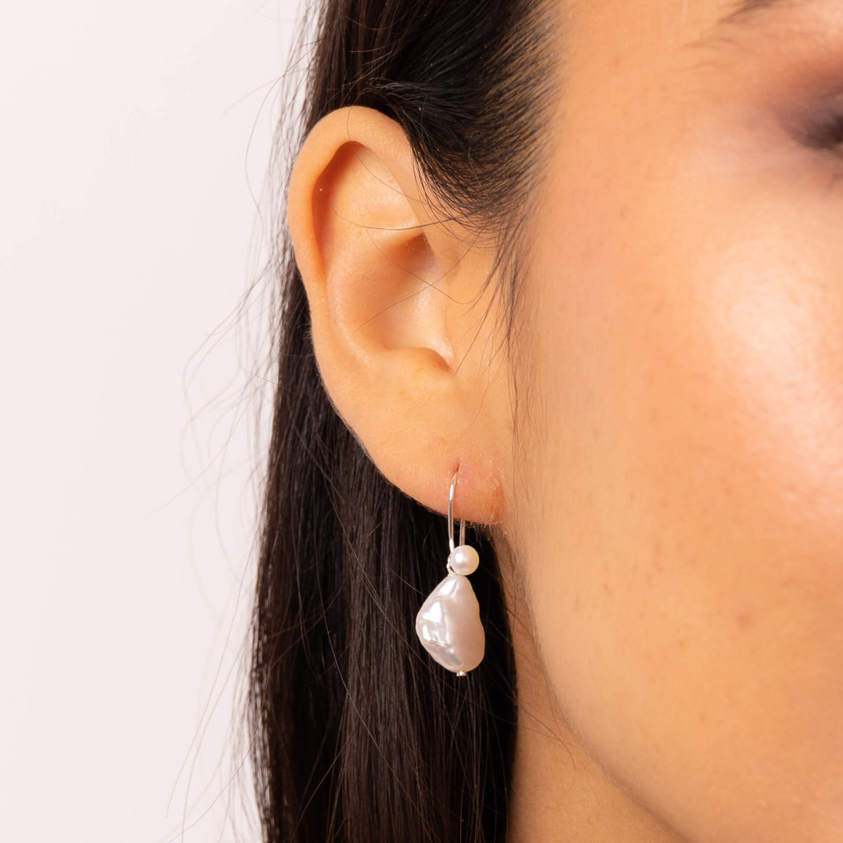 Double Pearl Drop Earrings