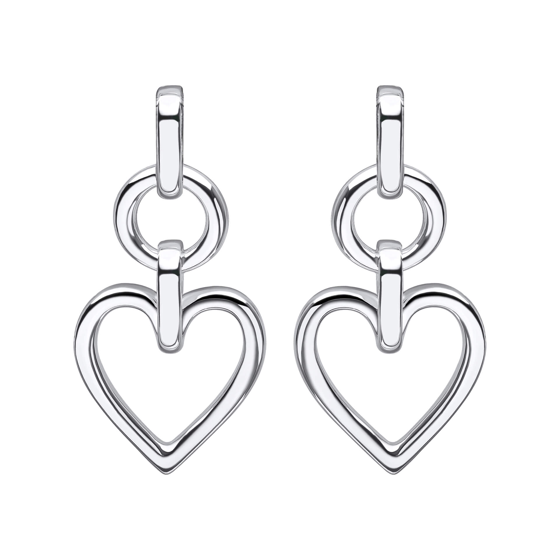 Open Heart Drop Earrings